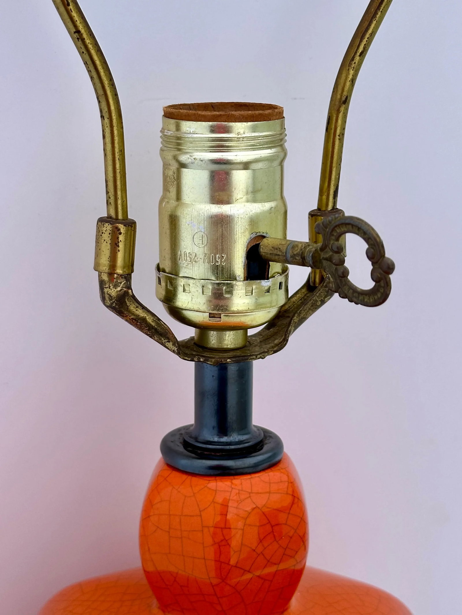 Orange Crackle Glazed Ginger Jar Table Lamp - 4