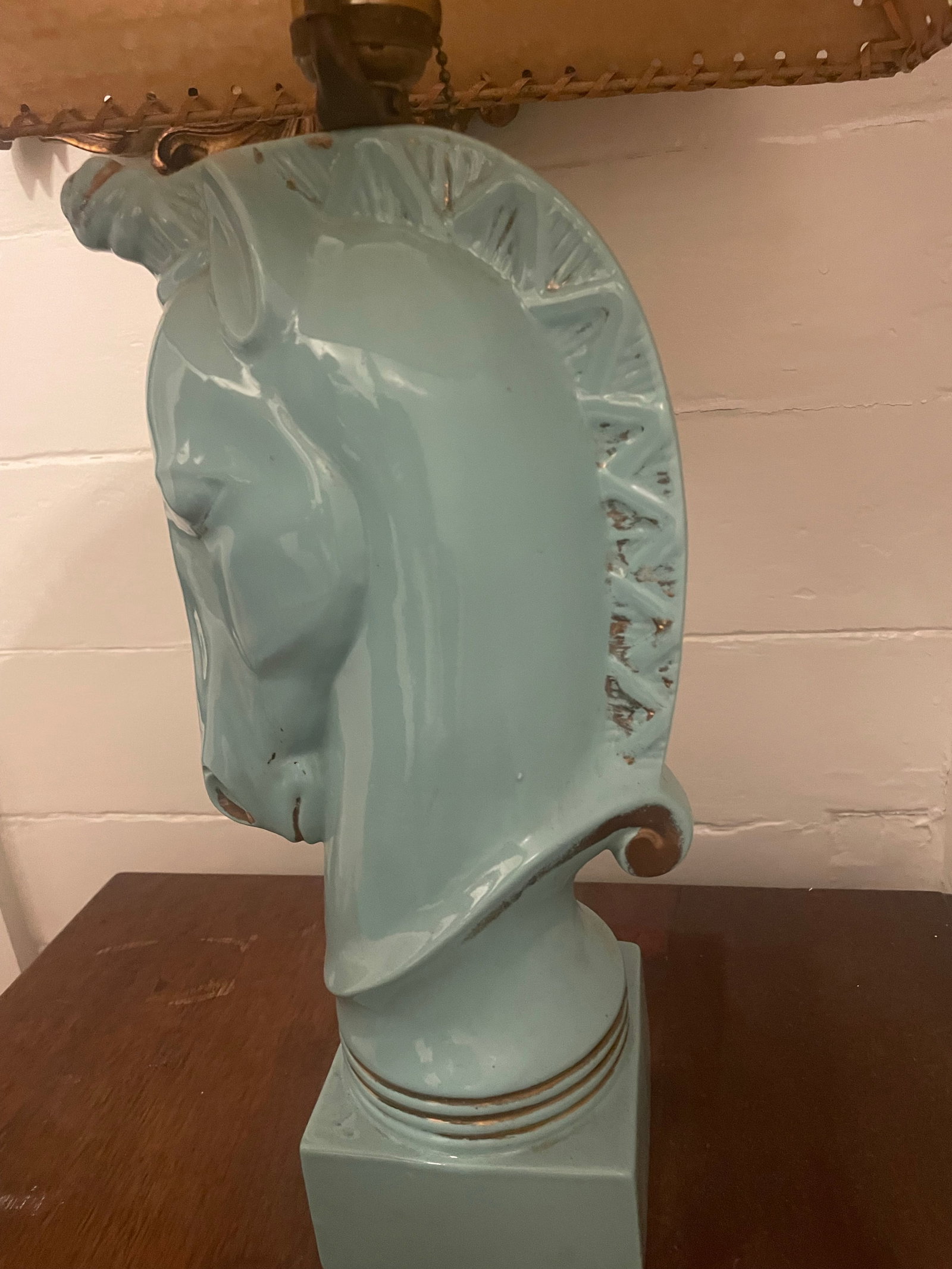 1950's Turquoise Blue Howell Ceramic Horse Lamp - 12
