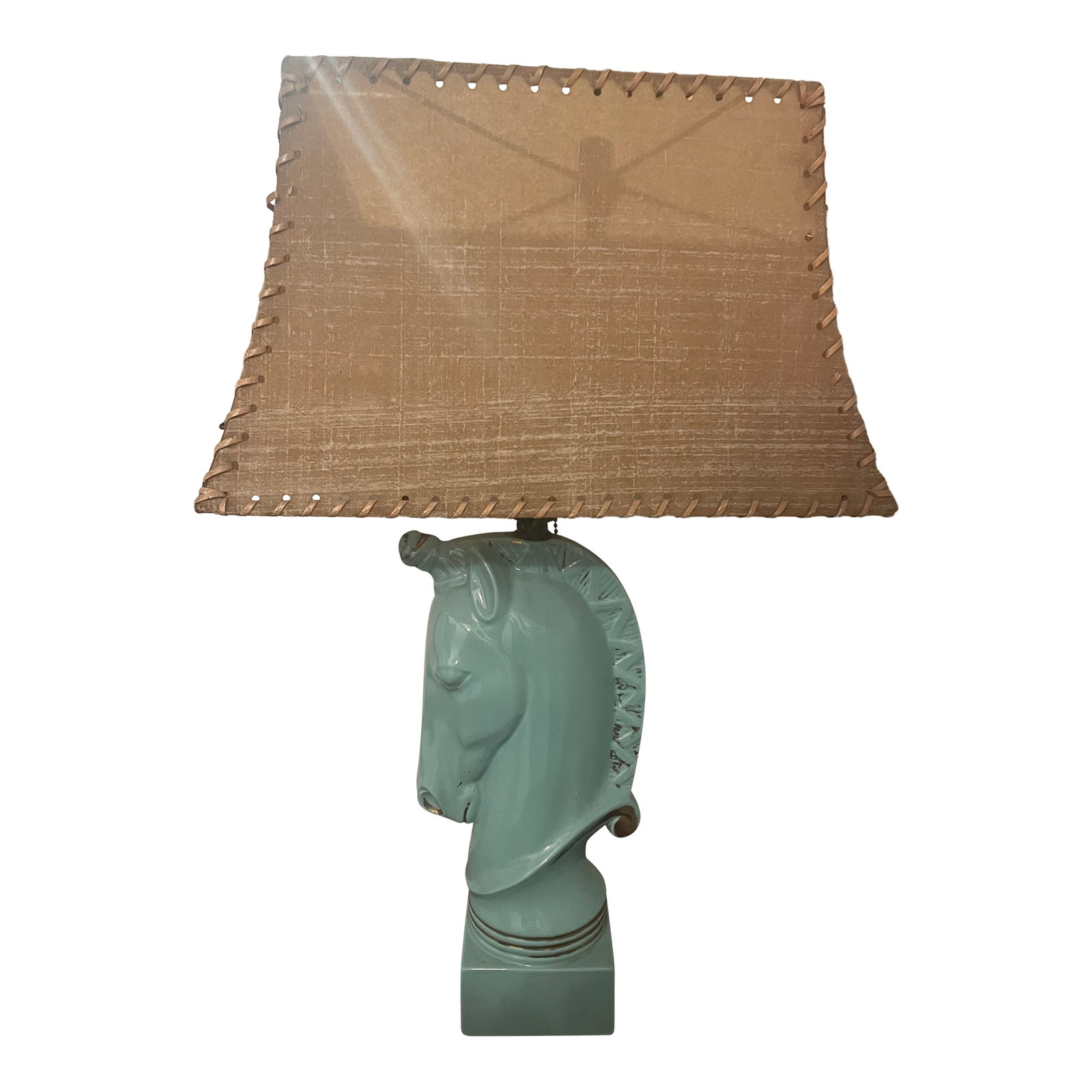 1950's Turquoise Blue Howell Ceramic Horse Lamp (1 of 12)