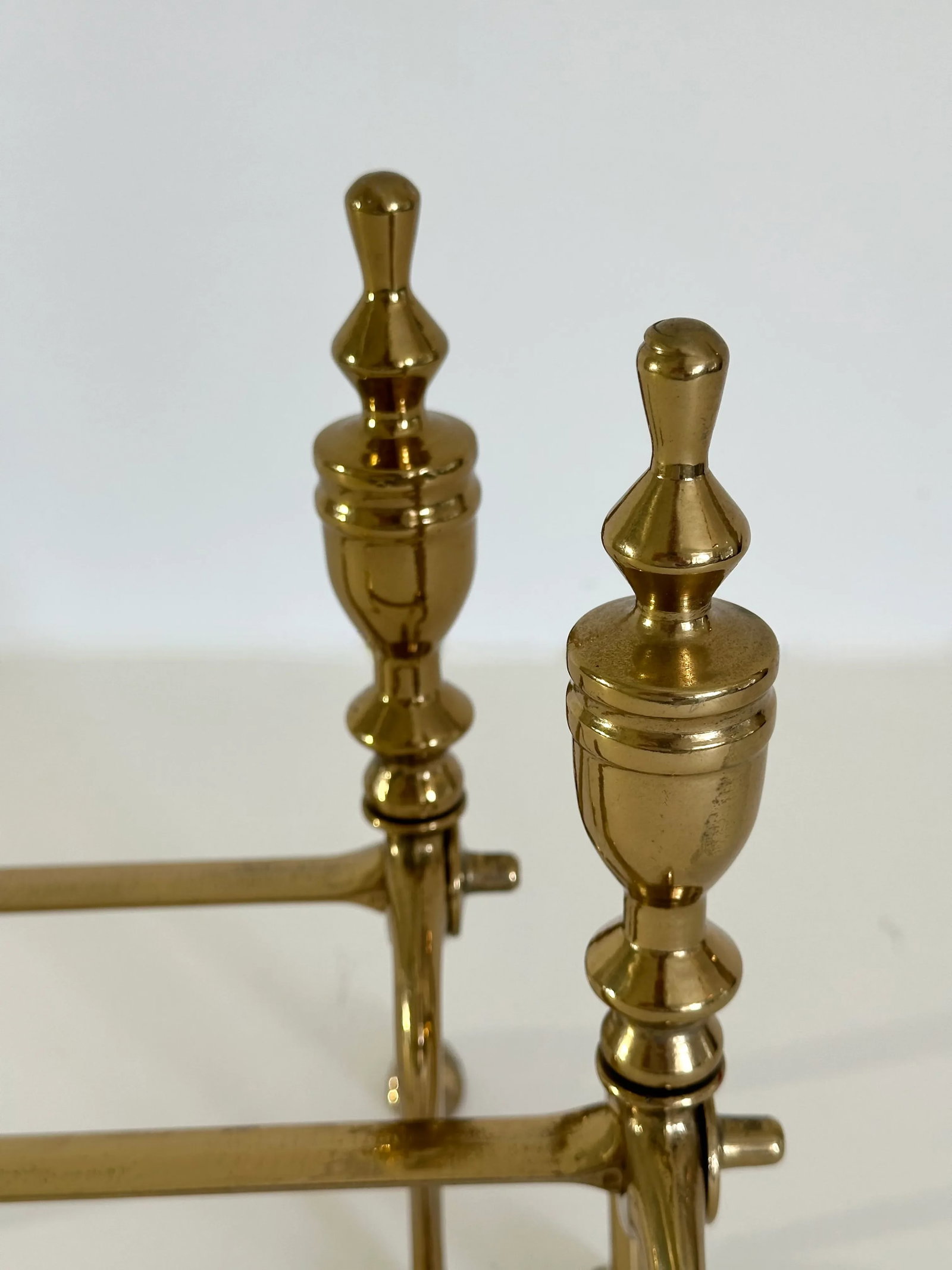Pair of Late 19th Century Victorian Brass Fire Dogs - 10