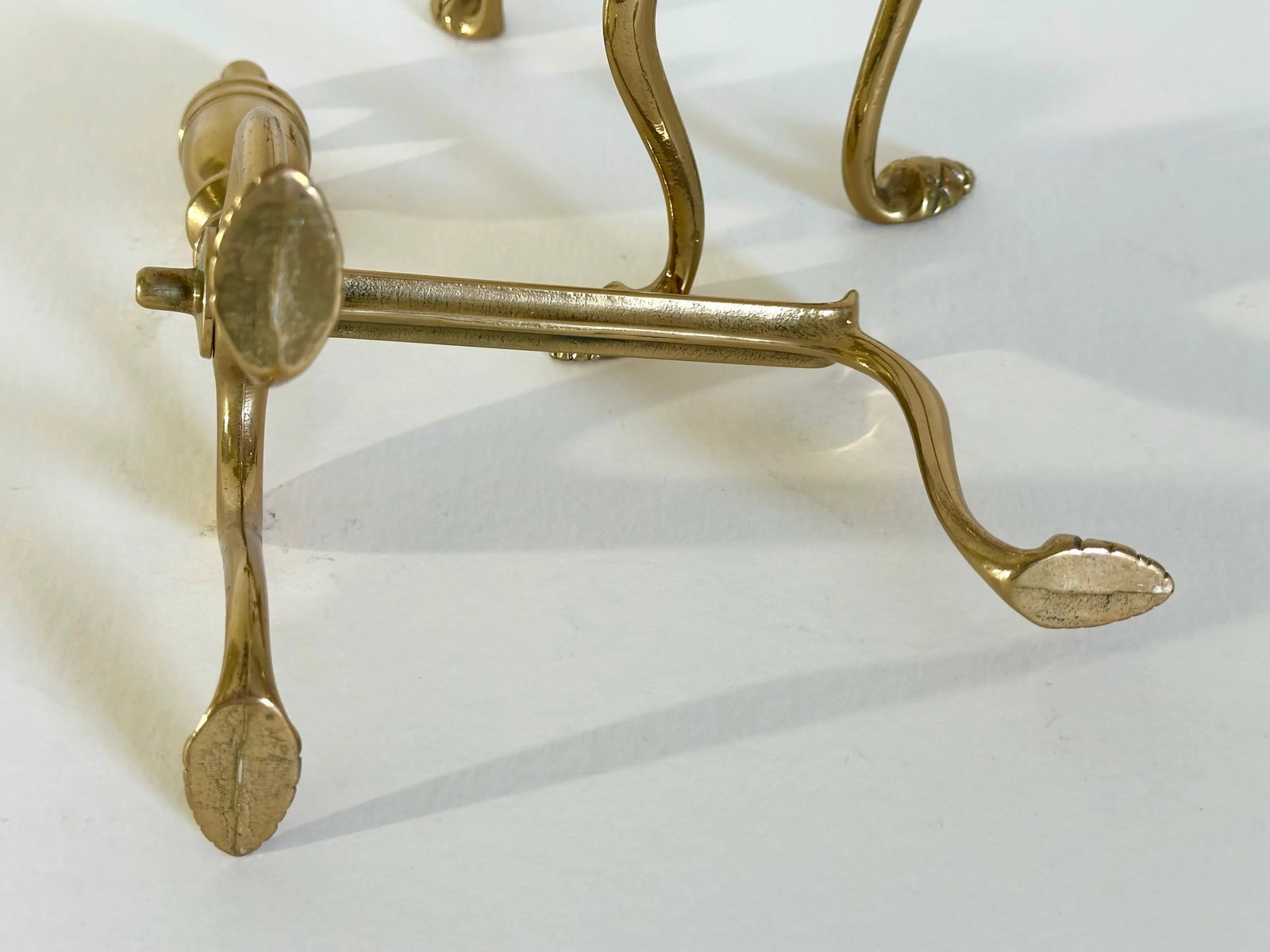 Pair of Late 19th Century Victorian Brass Fire Dogs - 12