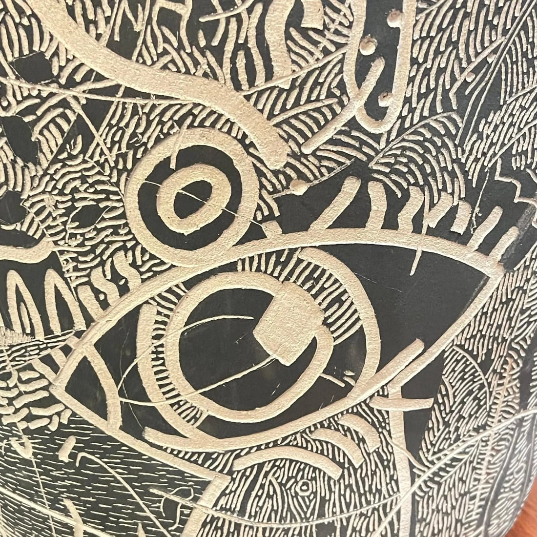 Massive Mid-Century Modern Sgraffito Ceramic Floor Vase - 7