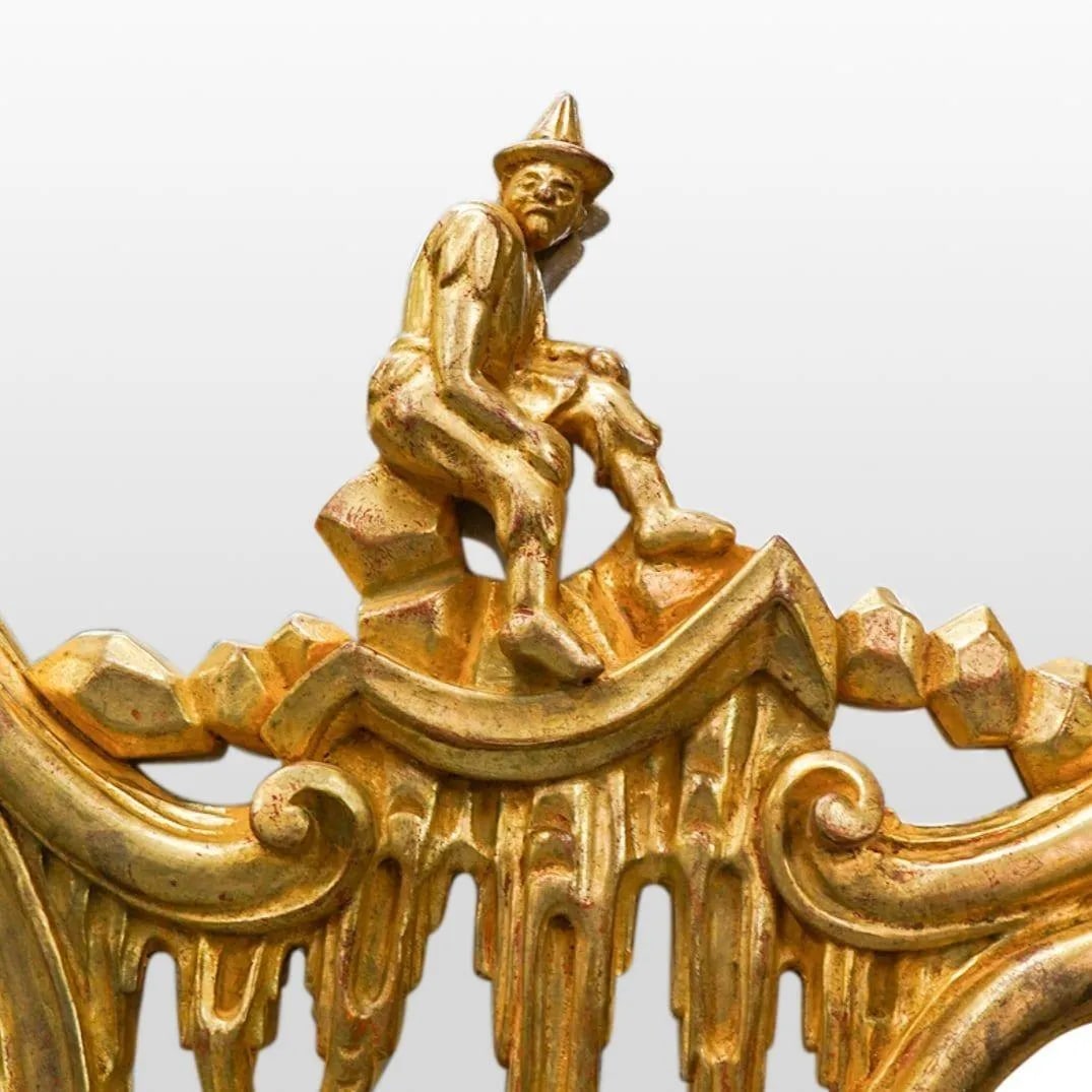 Very large vintage Italian Rococo Chinoiserie Giltwood Mirror - 6