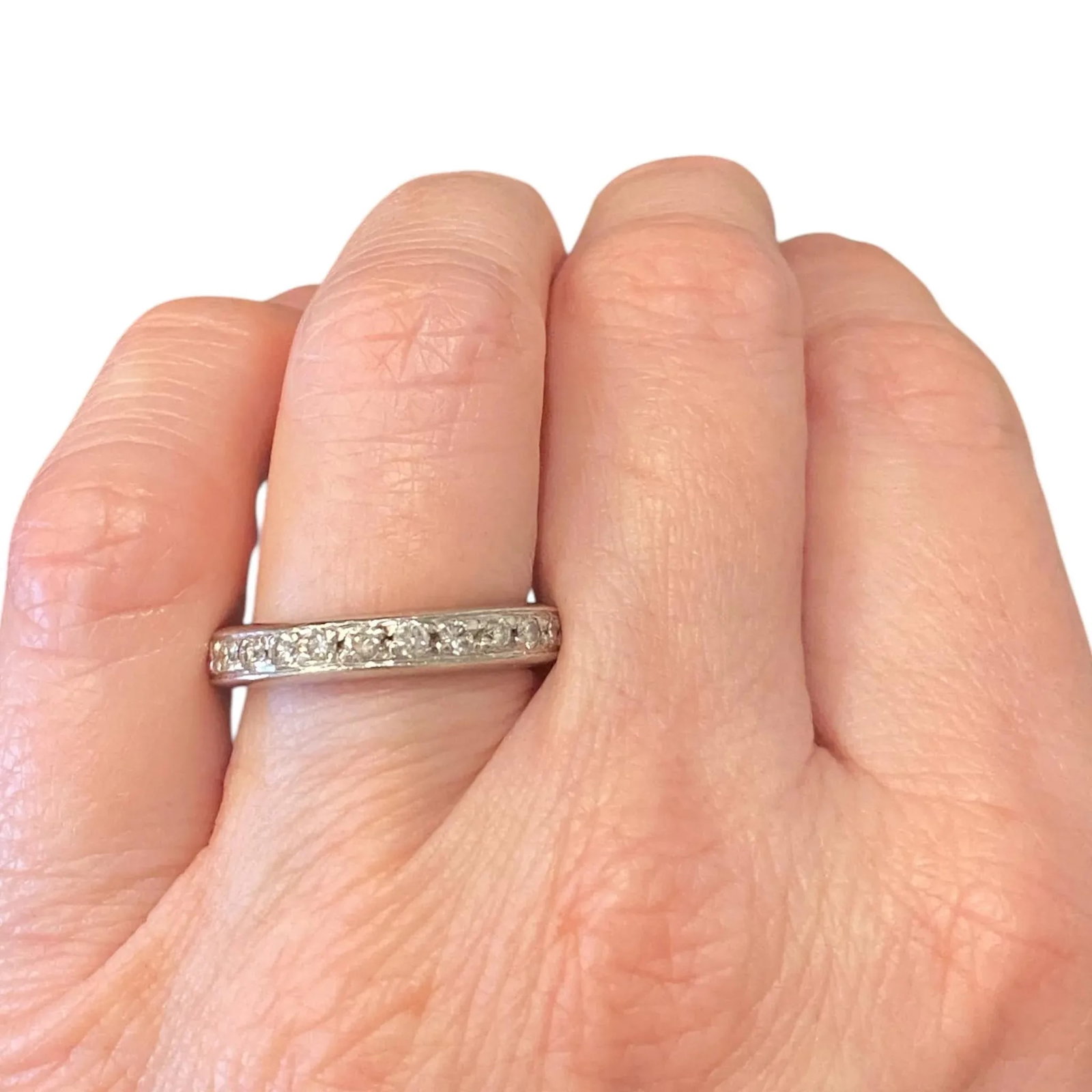 Platinum Diamond Eternity Band Ring Size 7 - 2