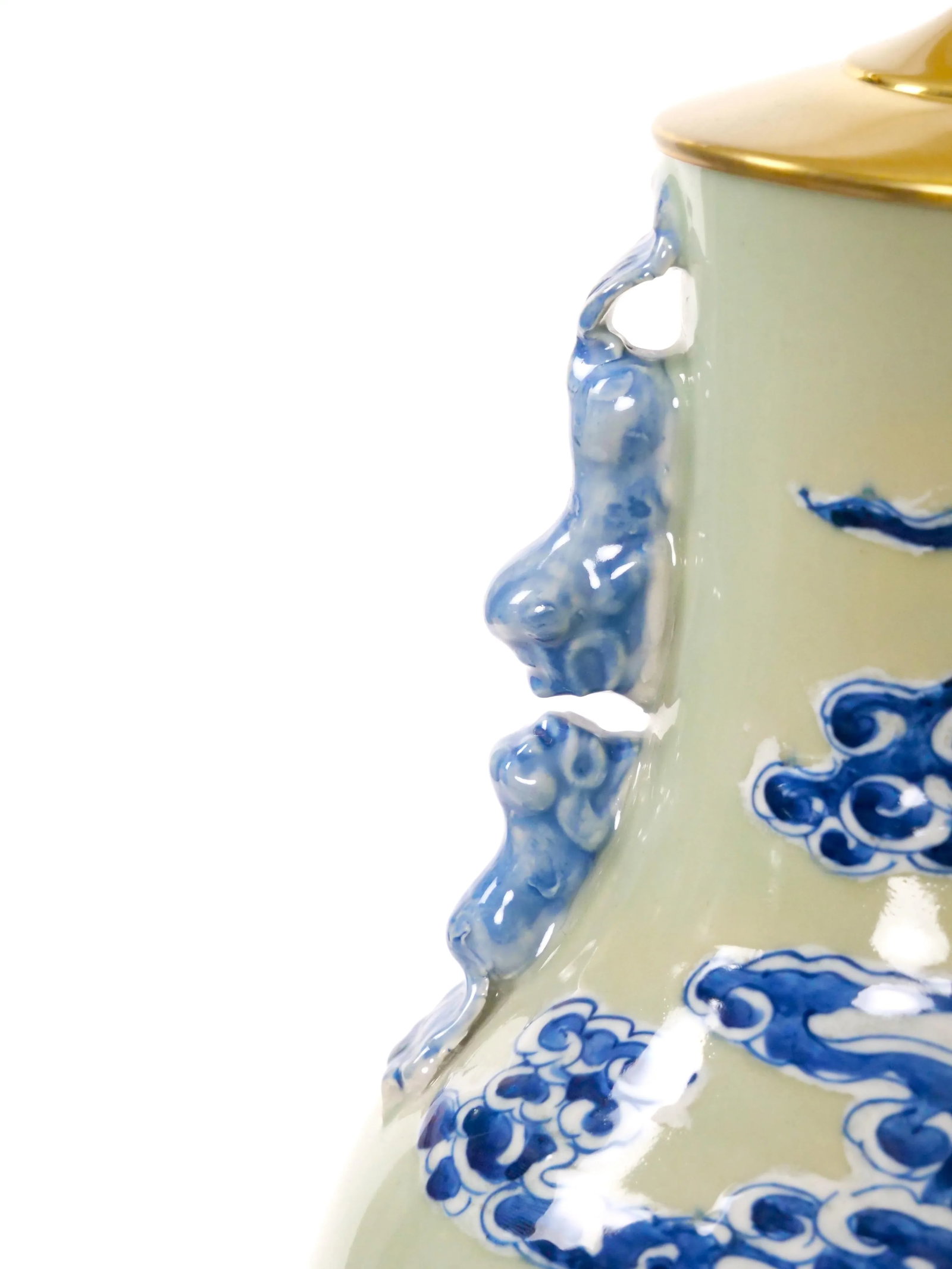20th Century Tall Chinese Export Chinoiserie Table Lamp / Hand-Painted Details - 5