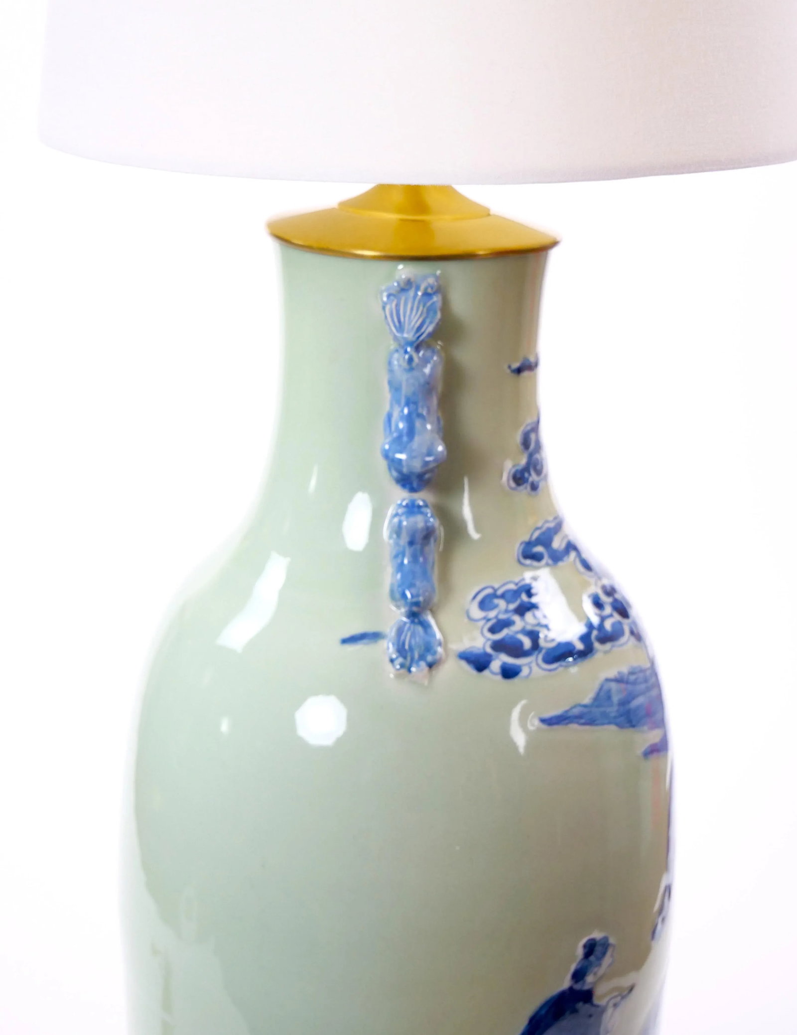20th Century Tall Chinese Export Chinoiserie Table Lamp / Hand-Painted Details - 6