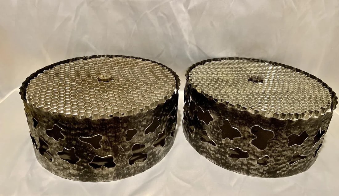 Mid-Century Black Brutalist Ceiling Lights Tom Greene Style-A Pair - 2