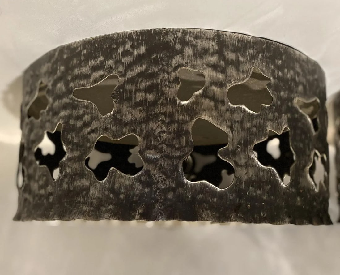Mid-Century Black Brutalist Ceiling Lights Tom Greene Style-A Pair - 7