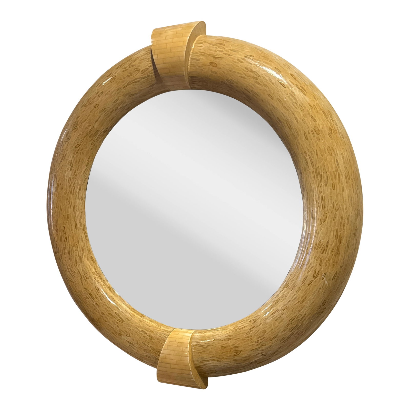 1970s Tessellated Bone Monumental Mirror After Karl Springer (1 of 10)