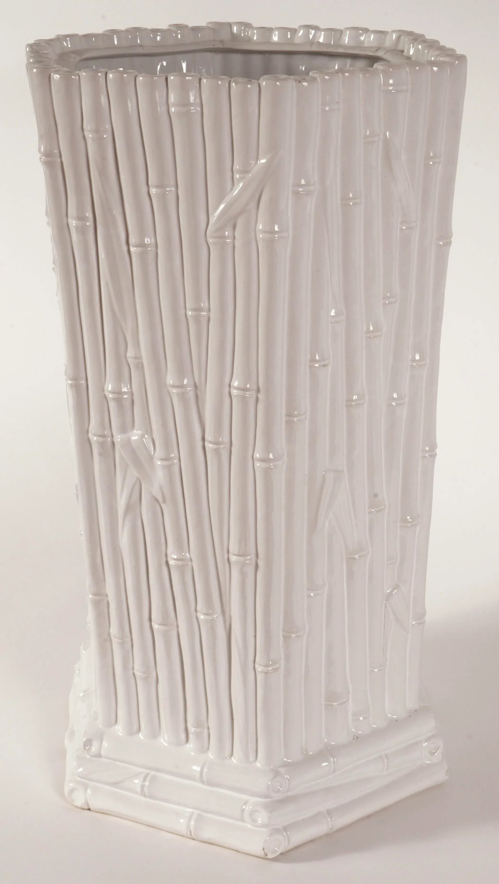 Mid 20th Century Vintage Italian Chinoiserie Faux Bamboo Ceramic Umbrella Stand - 12