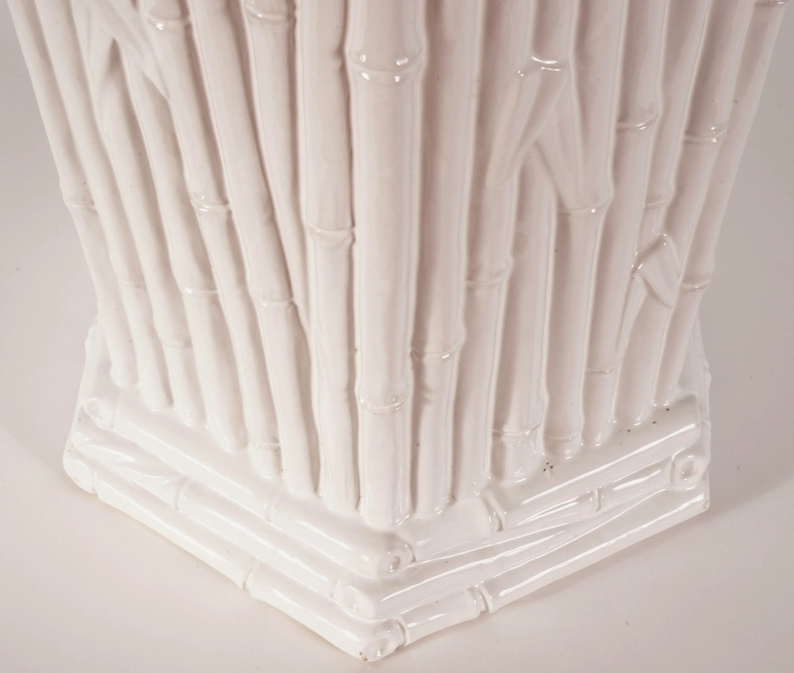 Mid 20th Century Vintage Italian Chinoiserie Faux Bamboo Ceramic Umbrella Stand - 4