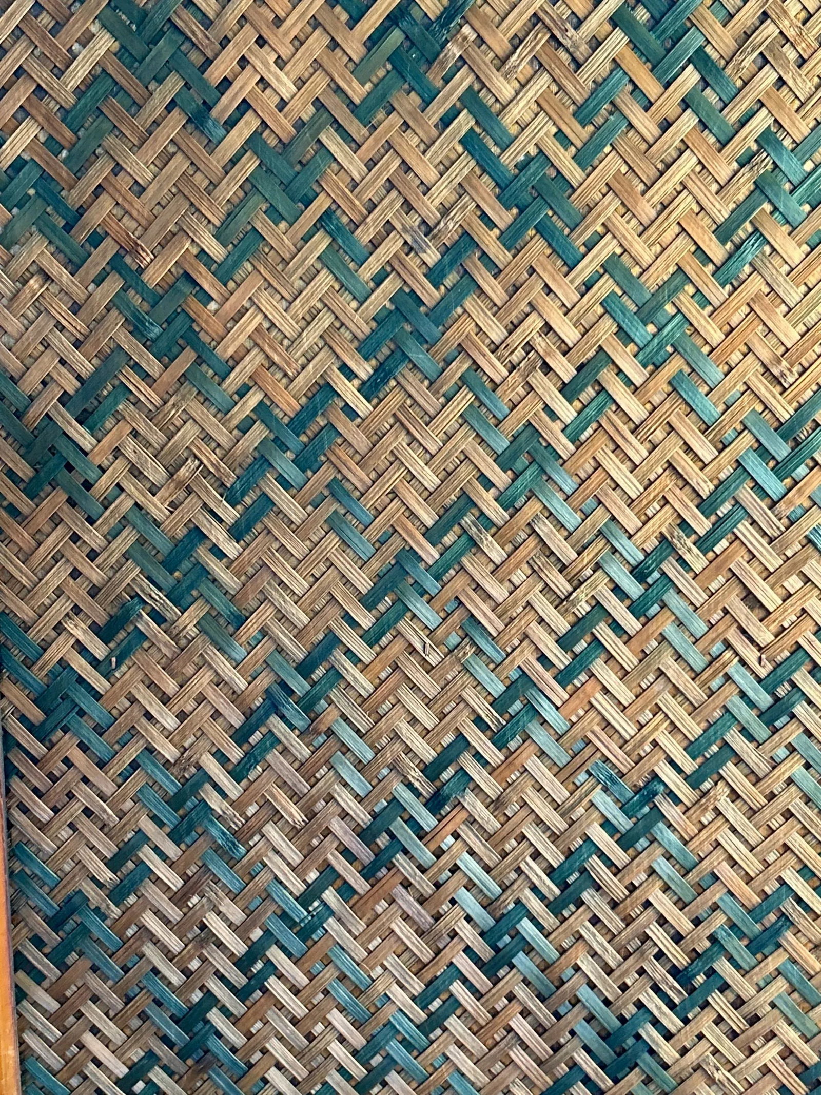 Bamboo Rattan 4 Panel Folding Screen - Reversible - 7