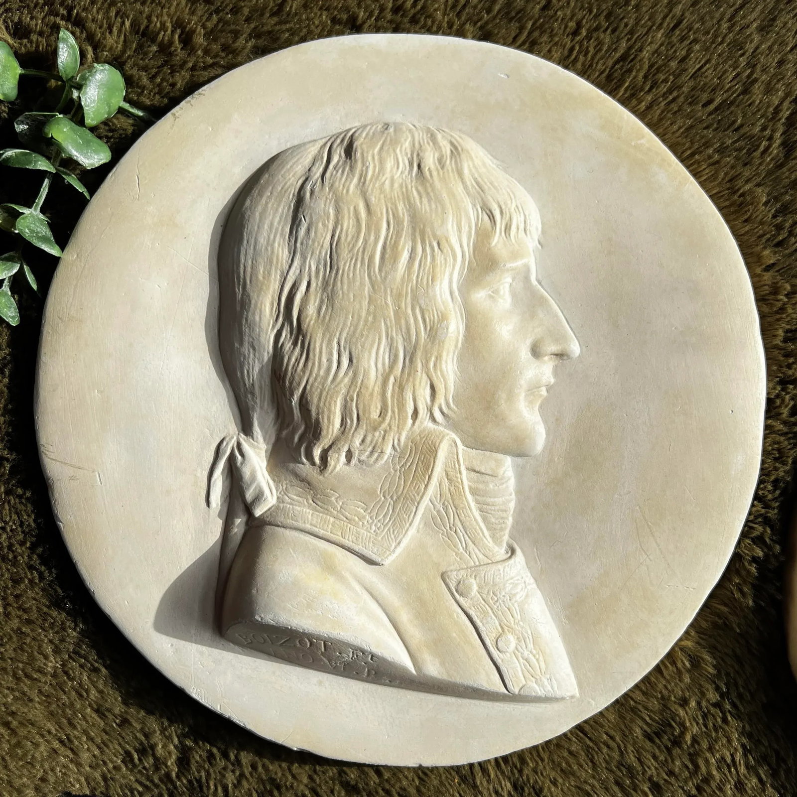 1950s Napoleon and Josephine Bonaparte Plaster Medallion Plaques - a Pair - 12
