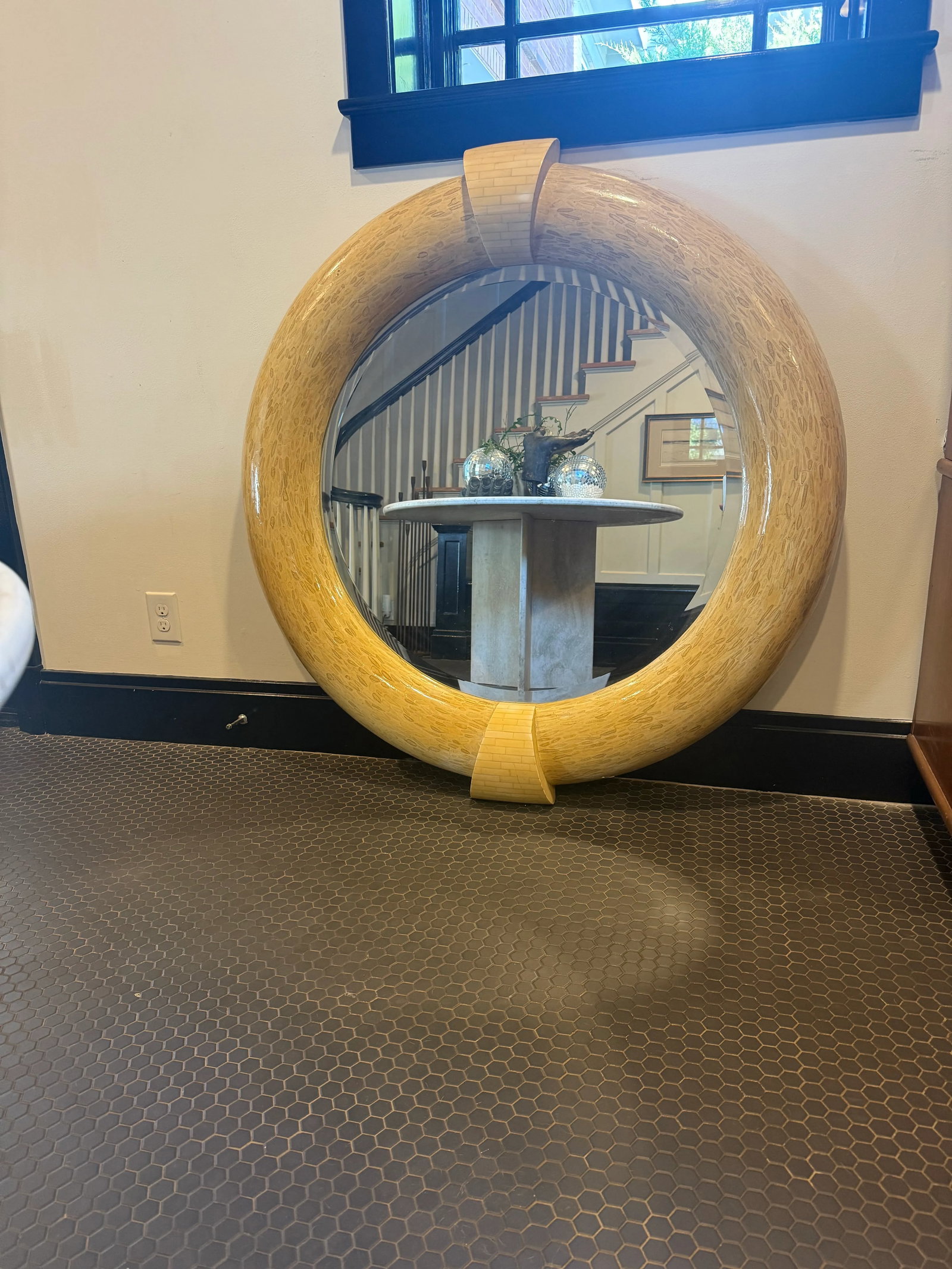 1970s Tessellated Bone Mirror After Karl Springer - 12