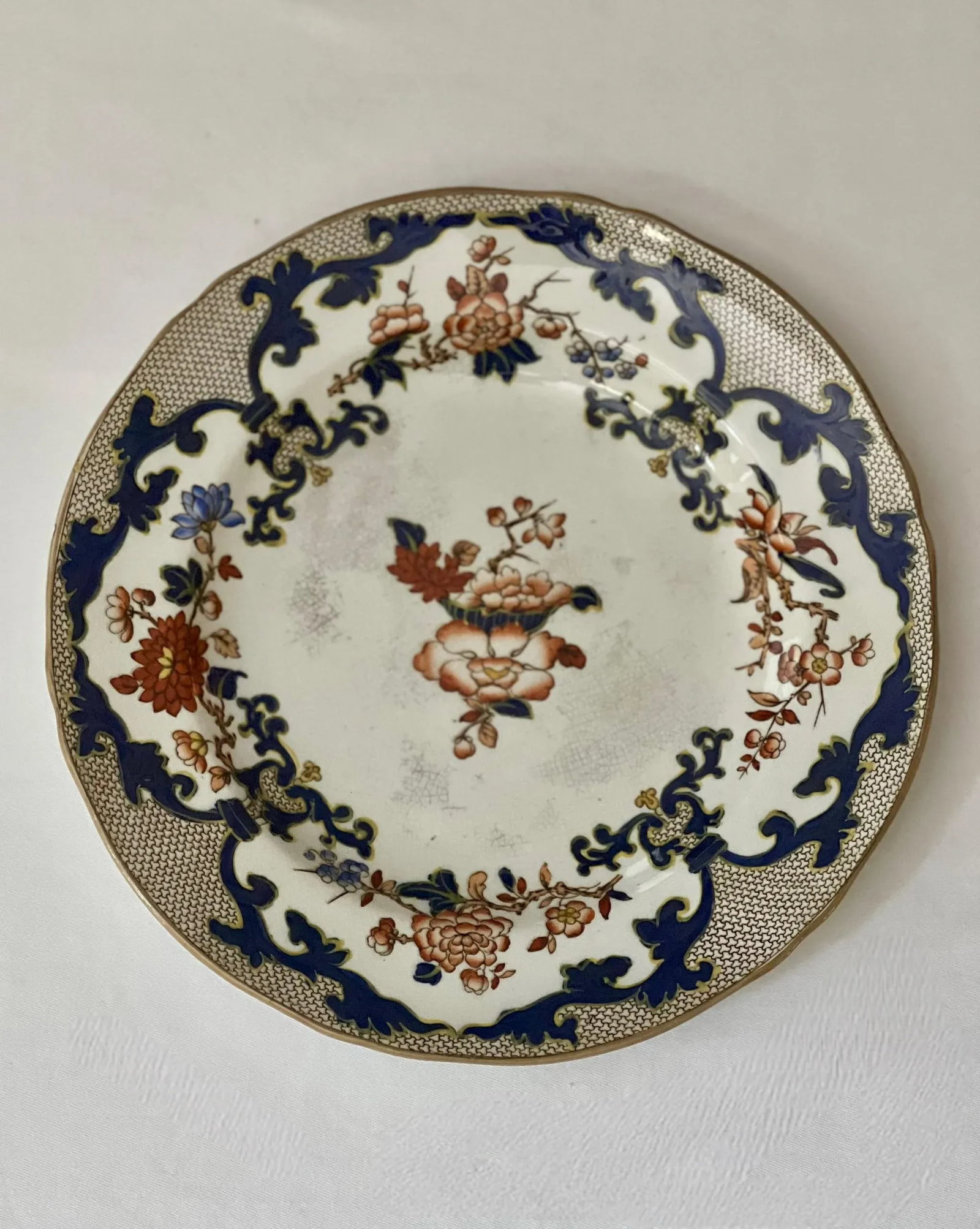Set of 8 Antique Minton Imari Style Dinner Plates, 1910 - 10