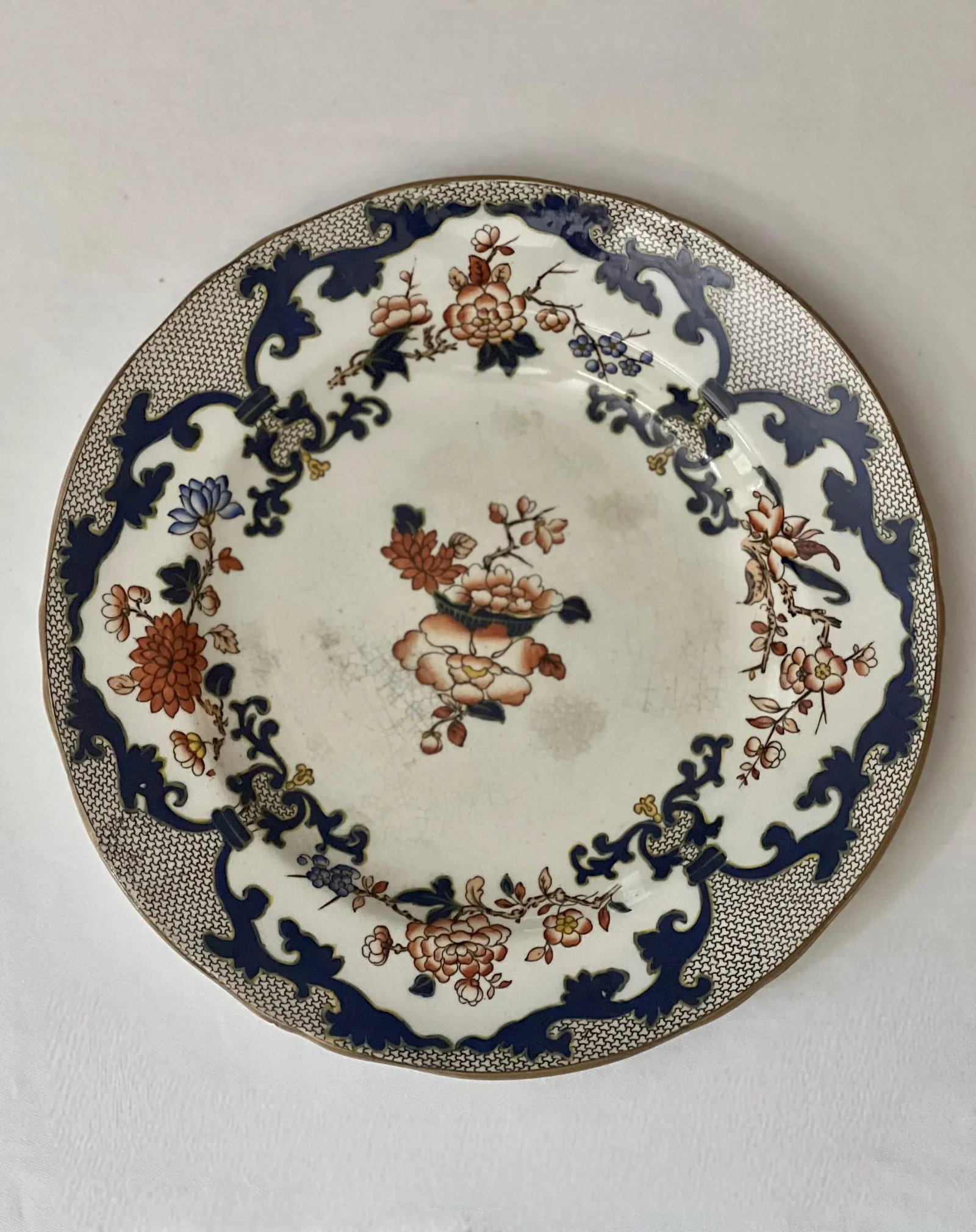 Set of 8 Antique Minton Imari Style Dinner Plates, 1910 - 11