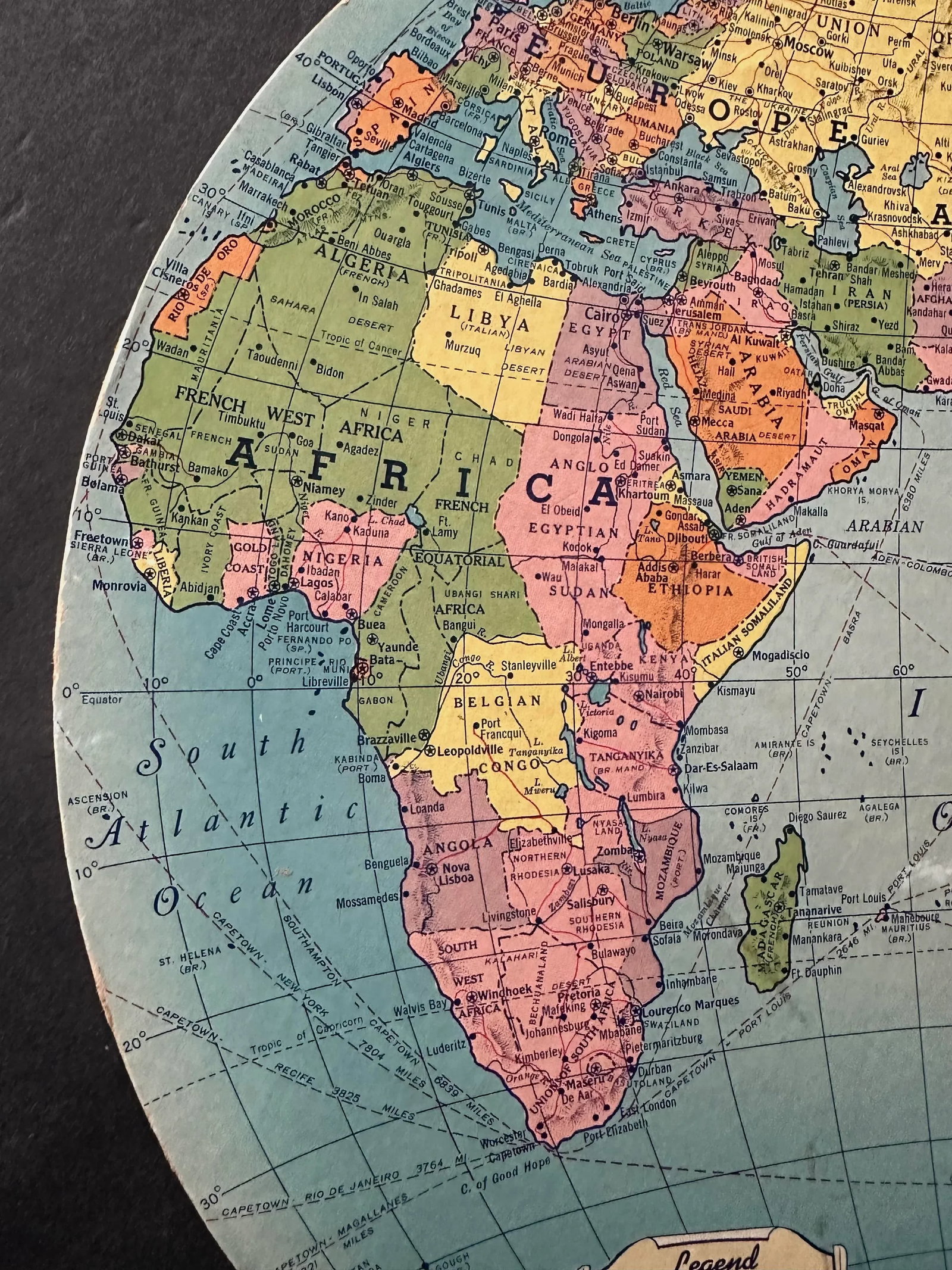 Vintage 1930s World Map Decor - 10