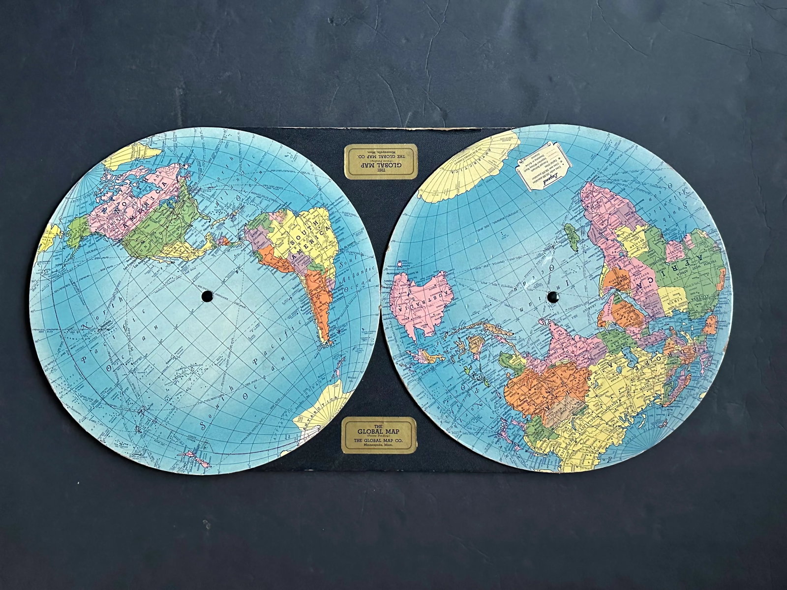 Vintage 1930s World Map Decor - 3