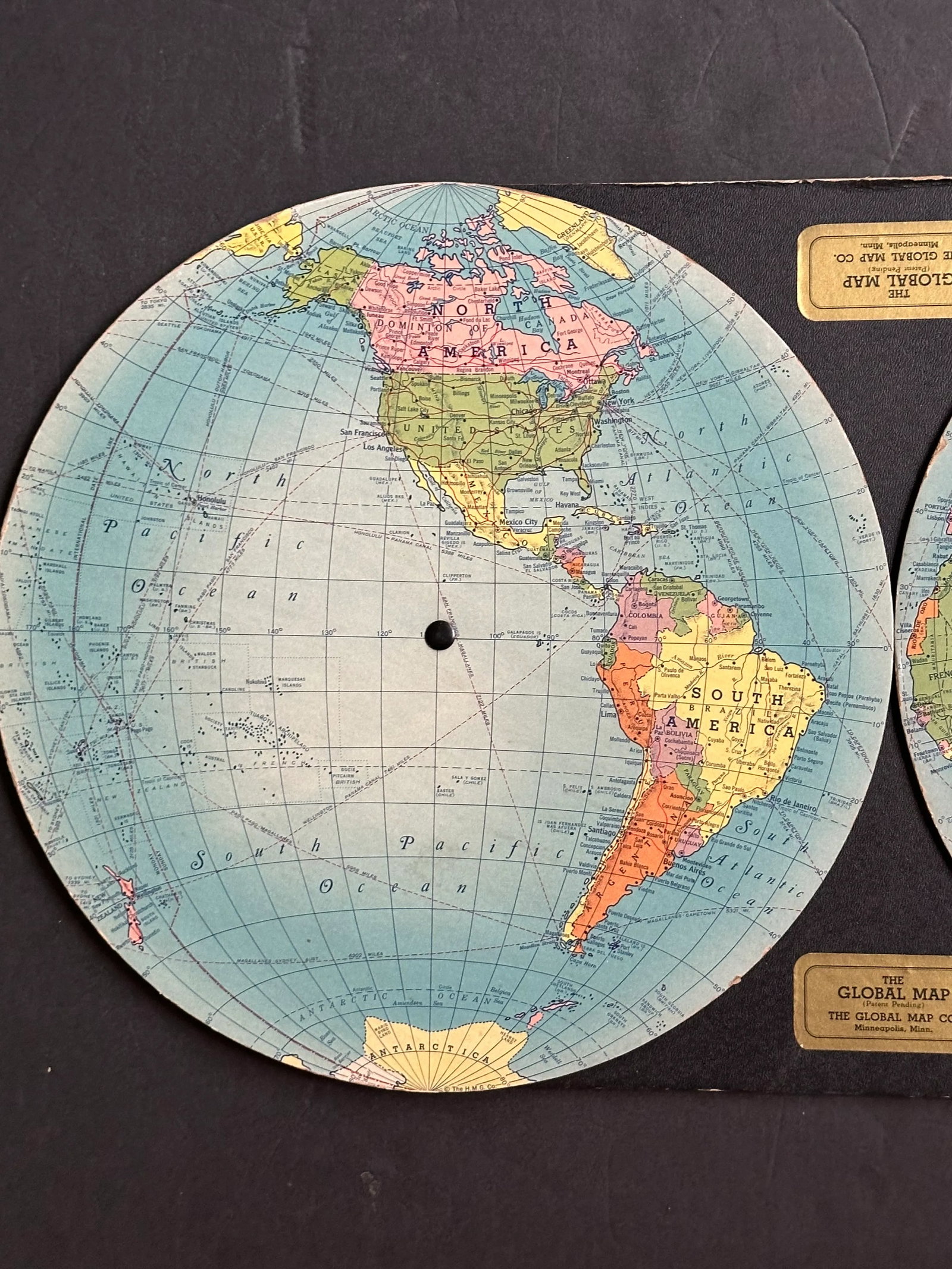 Vintage 1930s World Map Decor - 4