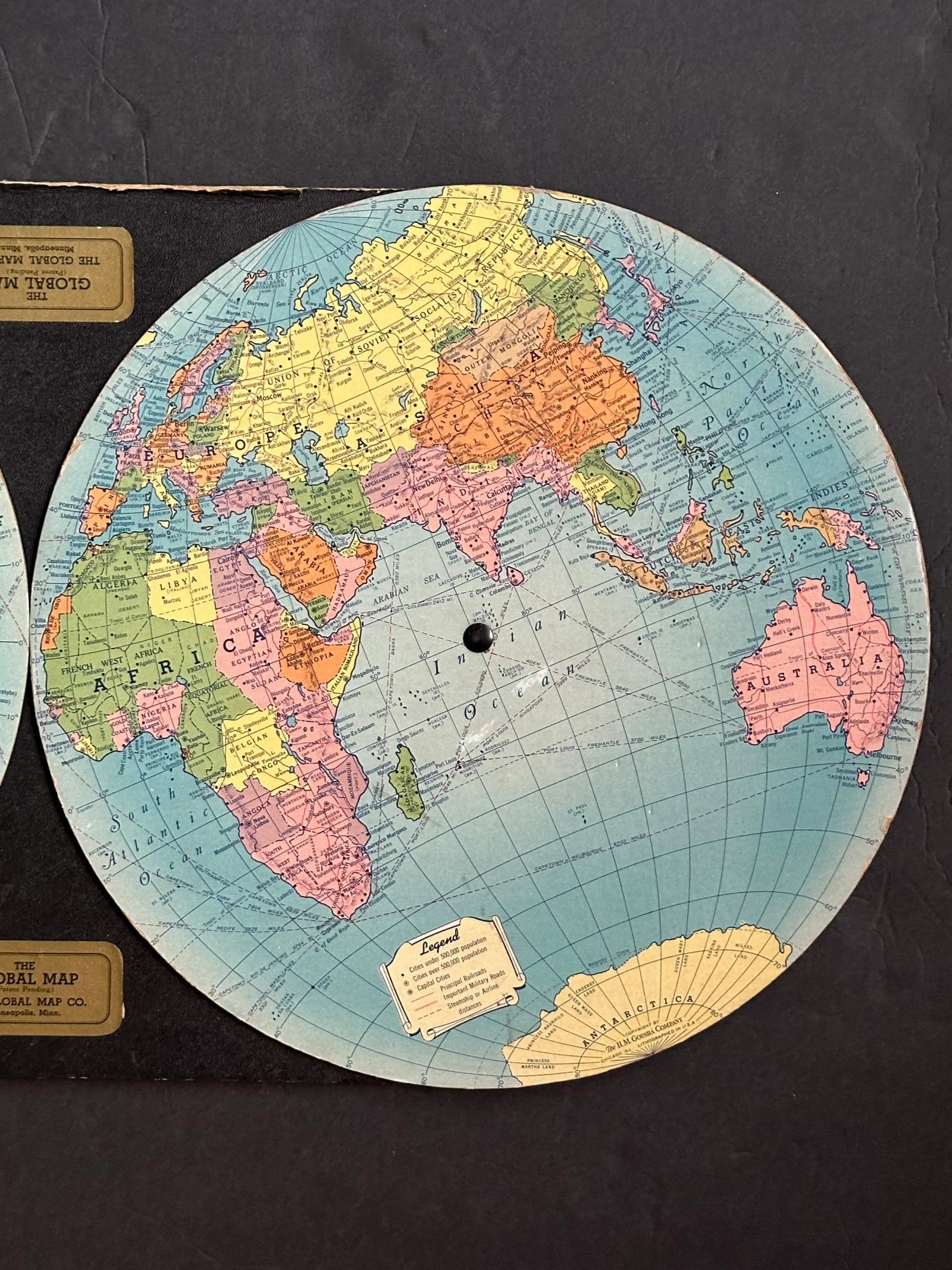 Vintage 1930s World Map Decor - 6