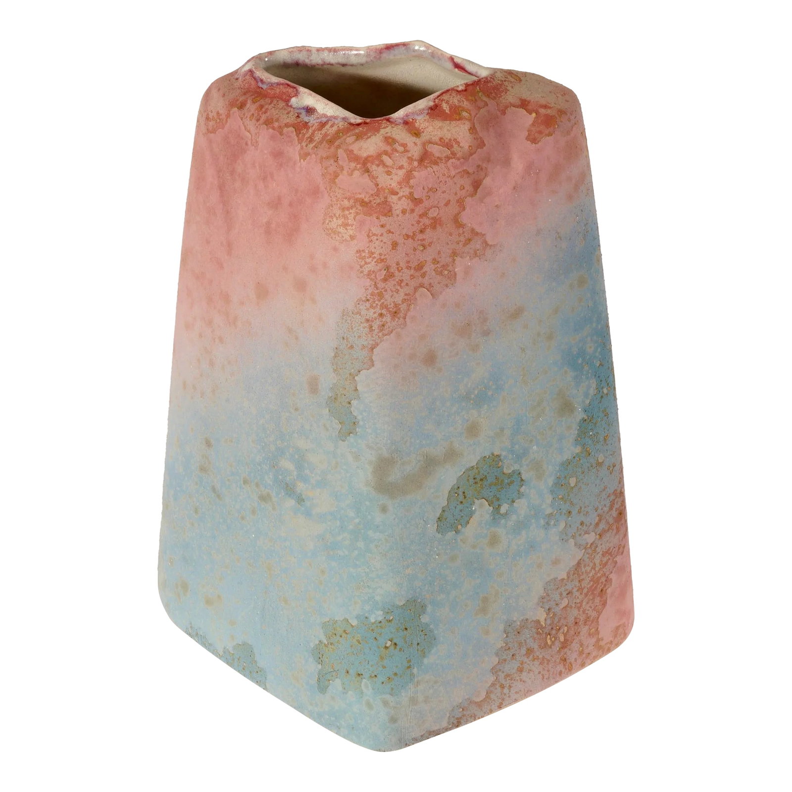 Vintage Raku Vase by Tony Evans: Evans Ceramics was a northern California art cottage success story--at its height employing between 14-20 potters all working under the direction of master ceramicist Anthony (Tony) Evans (1942-2009).