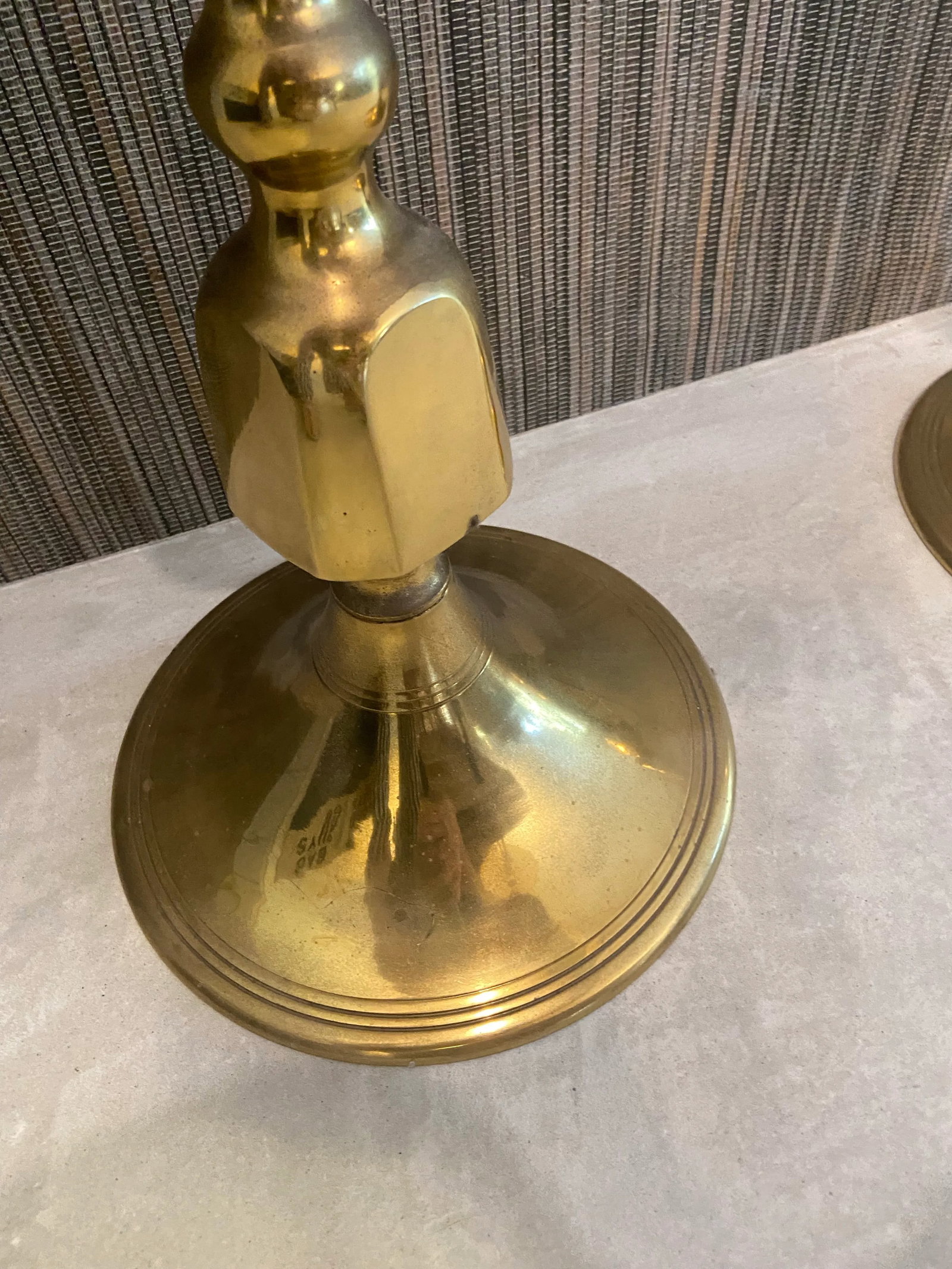 Monumental Pair of Mid 20th Century Brass Floor Candleholders - 8