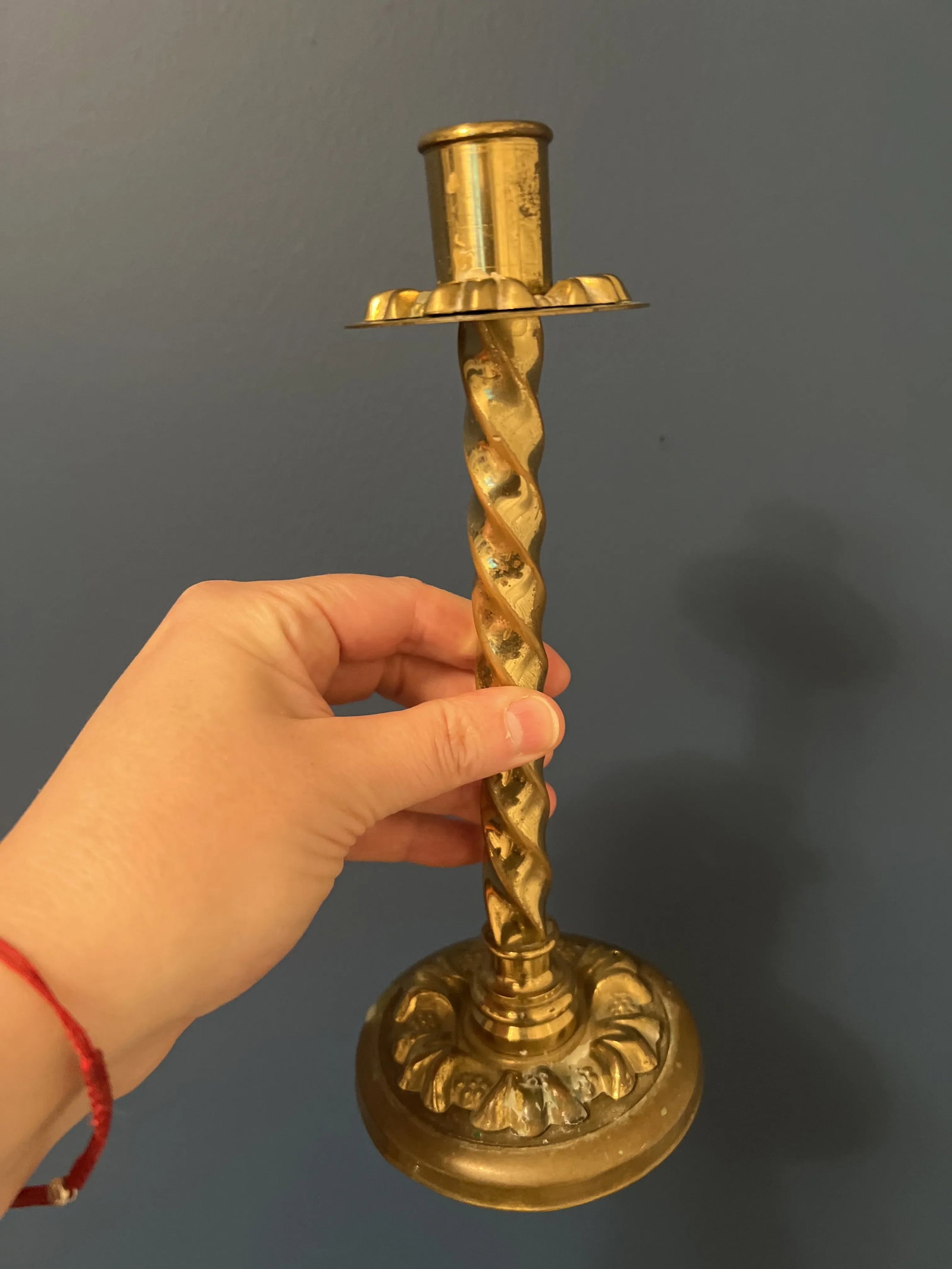 Set of 3 Antique Brass Candle Holder - 5