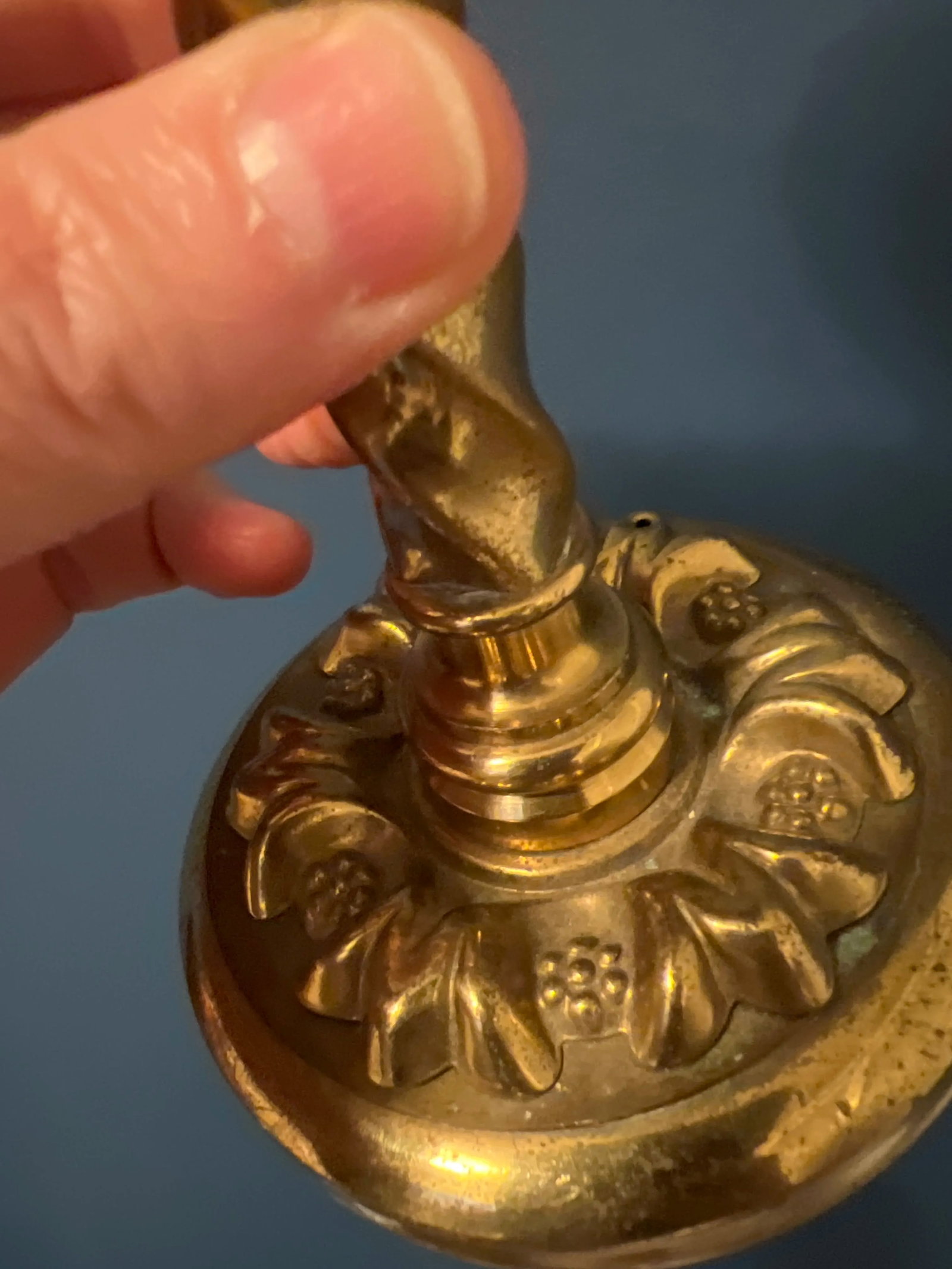 Set of 3 Antique Brass Candle Holder - 6