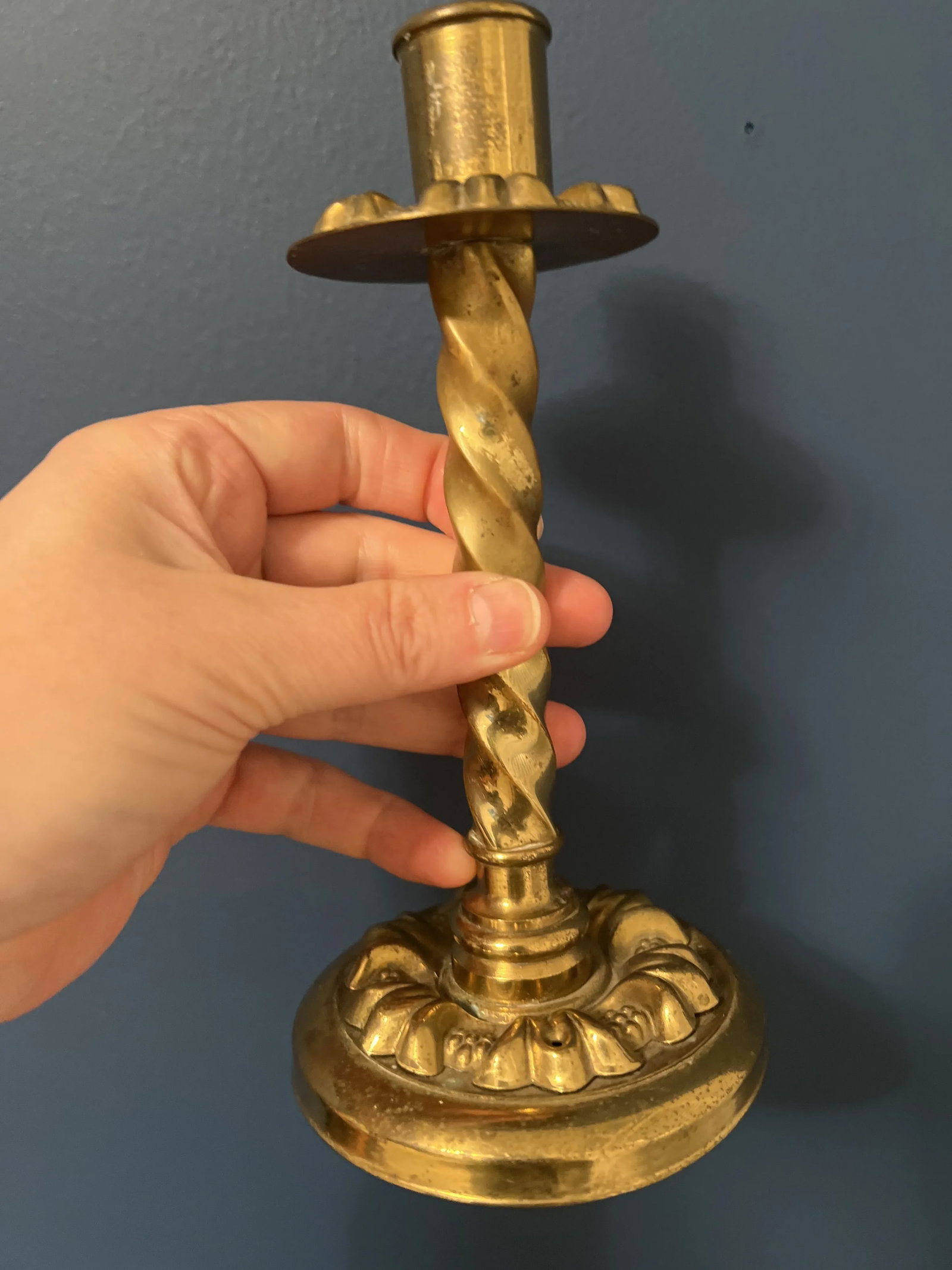 Set of 3 Antique Brass Candle Holder - 7