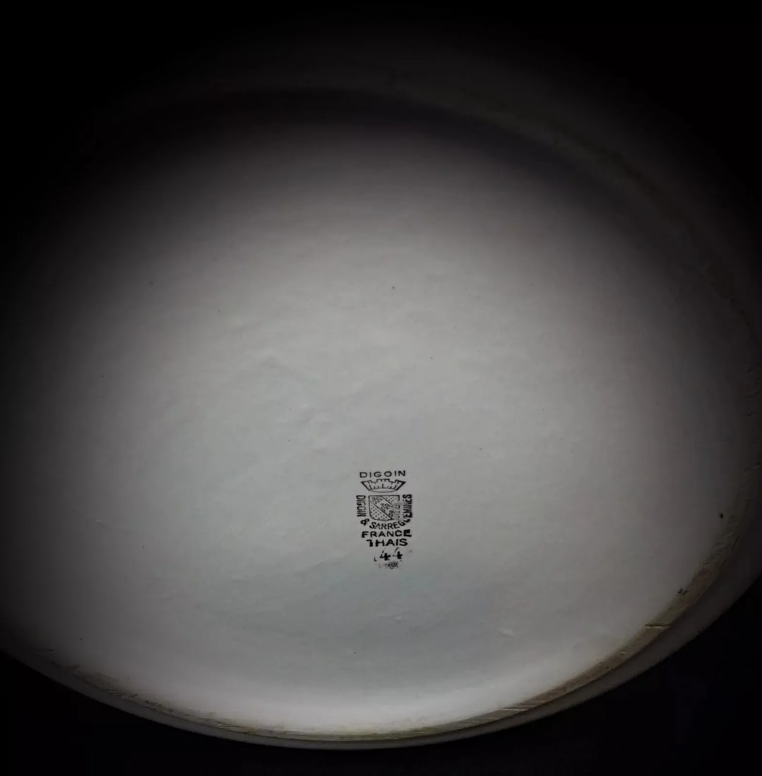 Antique Floral Faience Soup Tureen by Digoin Sarreguemines Thai - 2