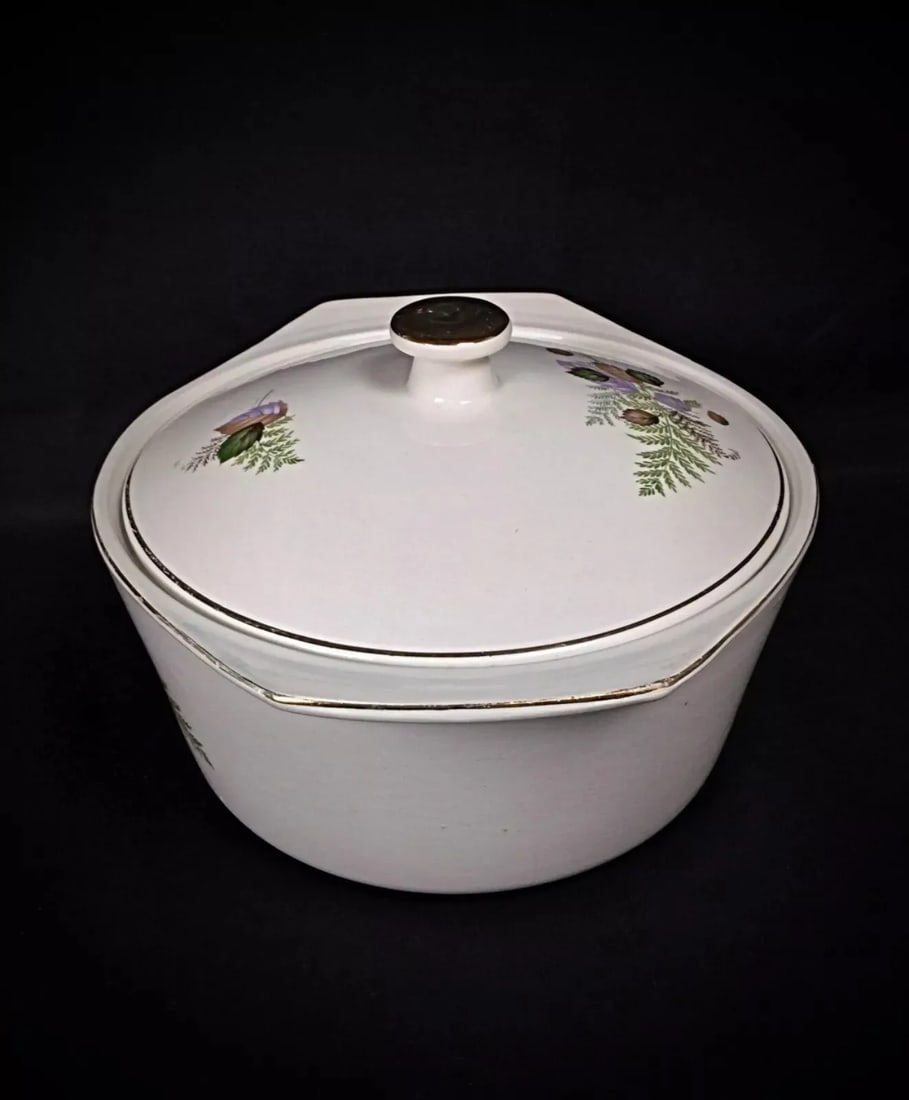 Antique Floral Faience Soup Tureen by Digoin Sarreguemines Thai - 3