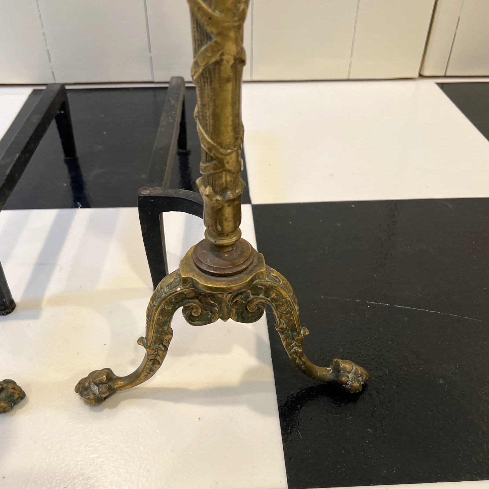 Pair of 1920s French Brass Andirons - 5