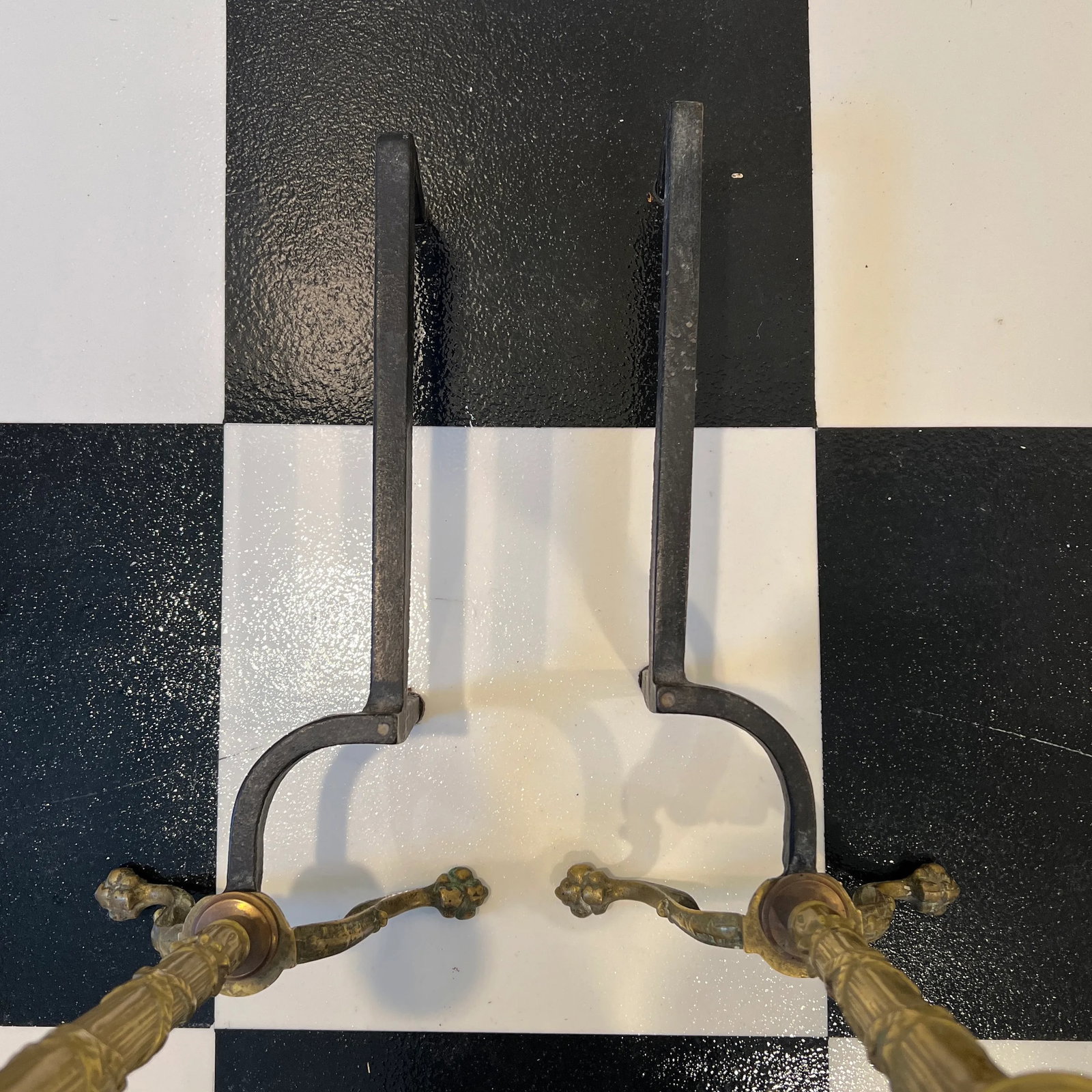 Pair of 1920s French Brass Andirons - 6