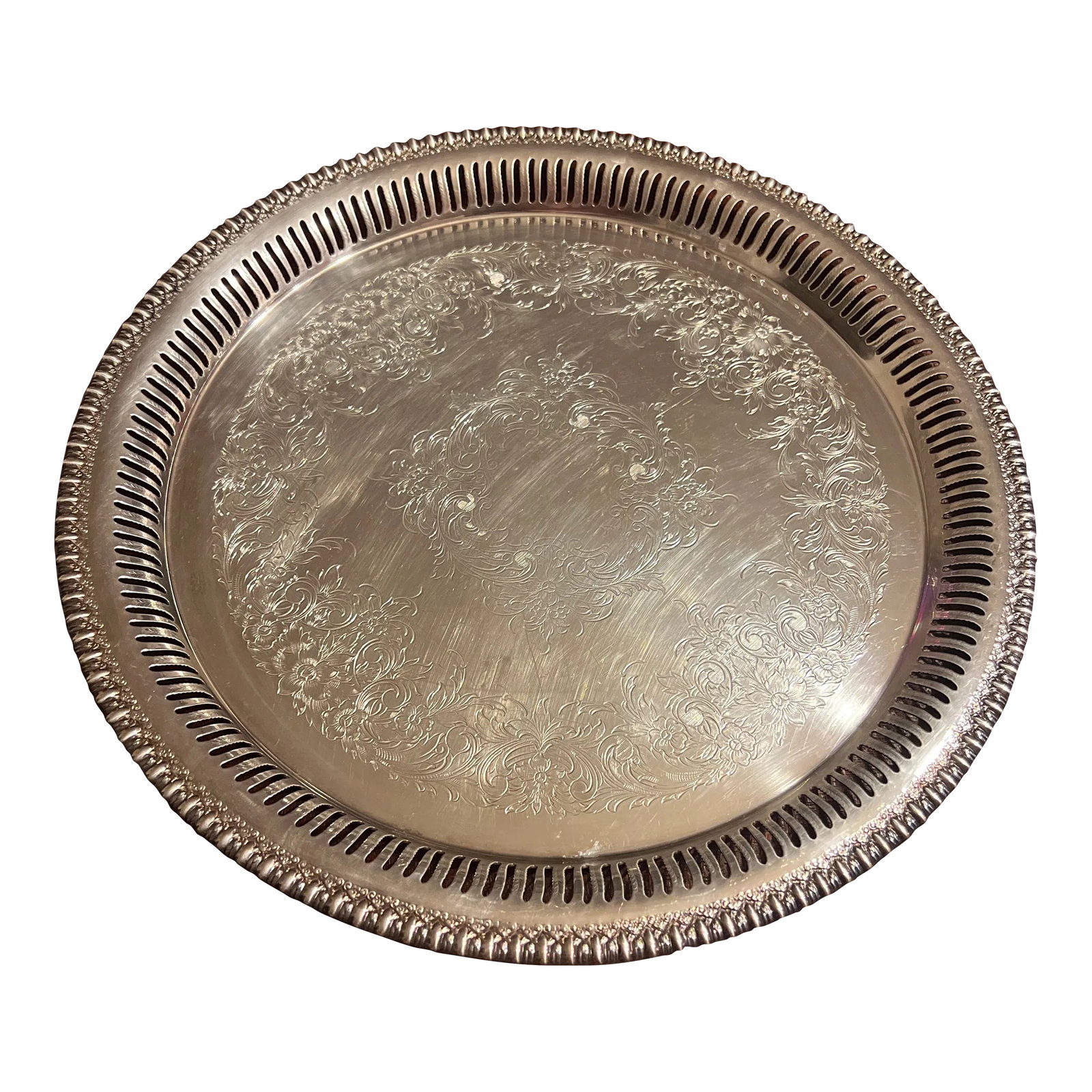 1980s Silver Plated Serving Service Tray (1 of 9)