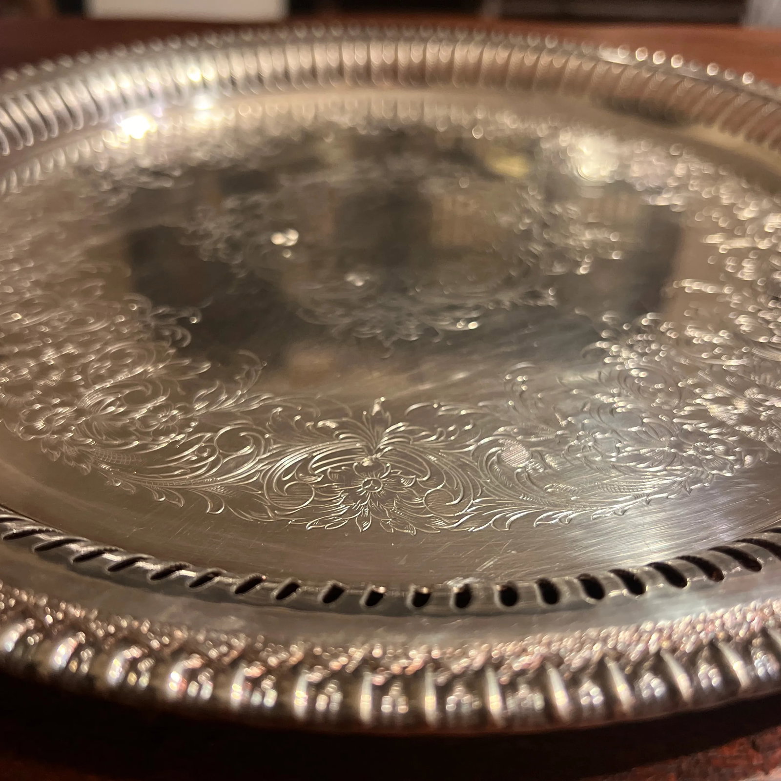 1980s Silver Plated Serving Service Tray - 2