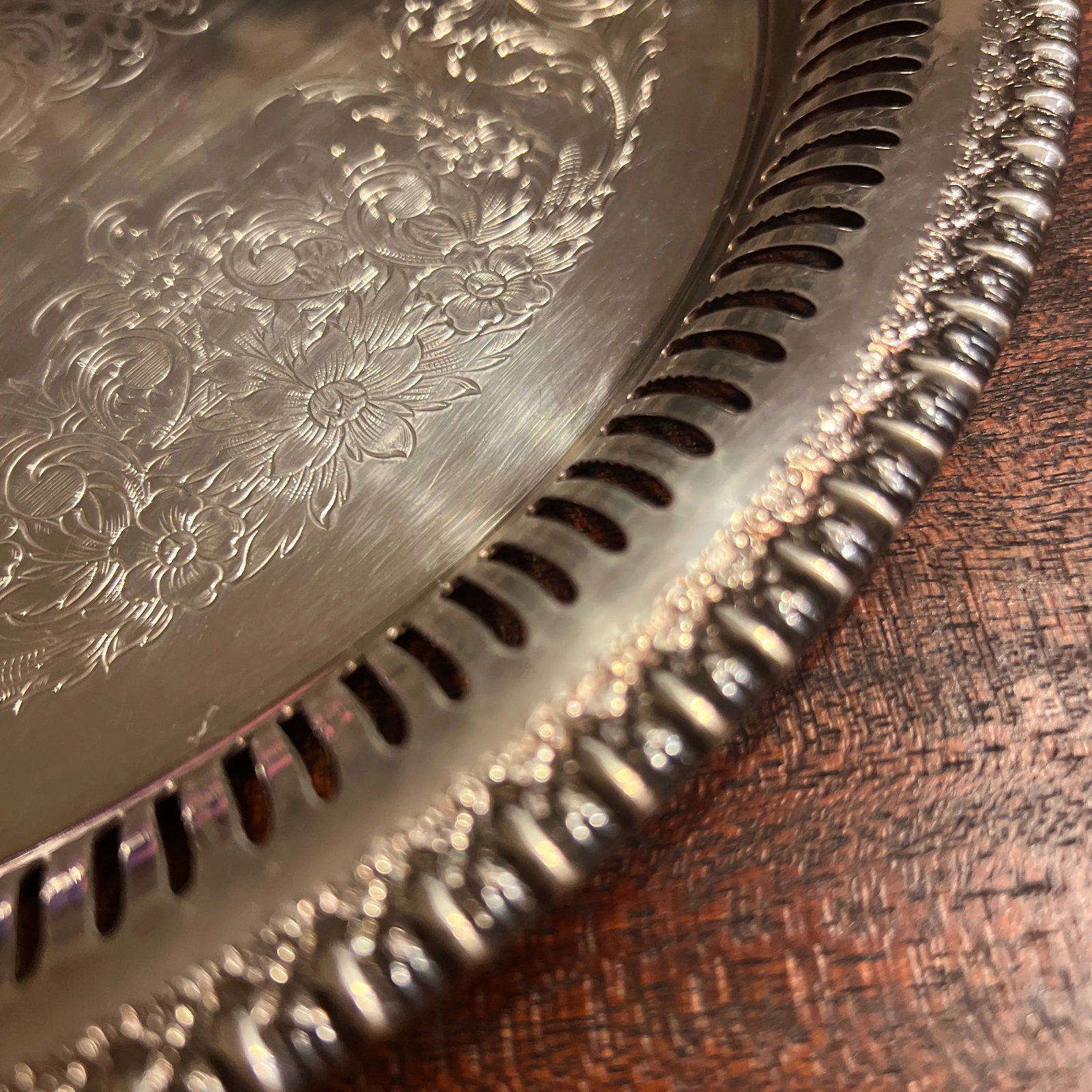 1980s Silver Plated Serving Service Tray - 5
