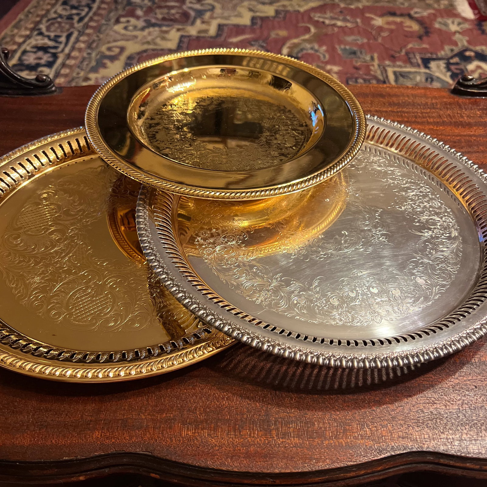 1980s Silver Plated Serving Service Tray - 9