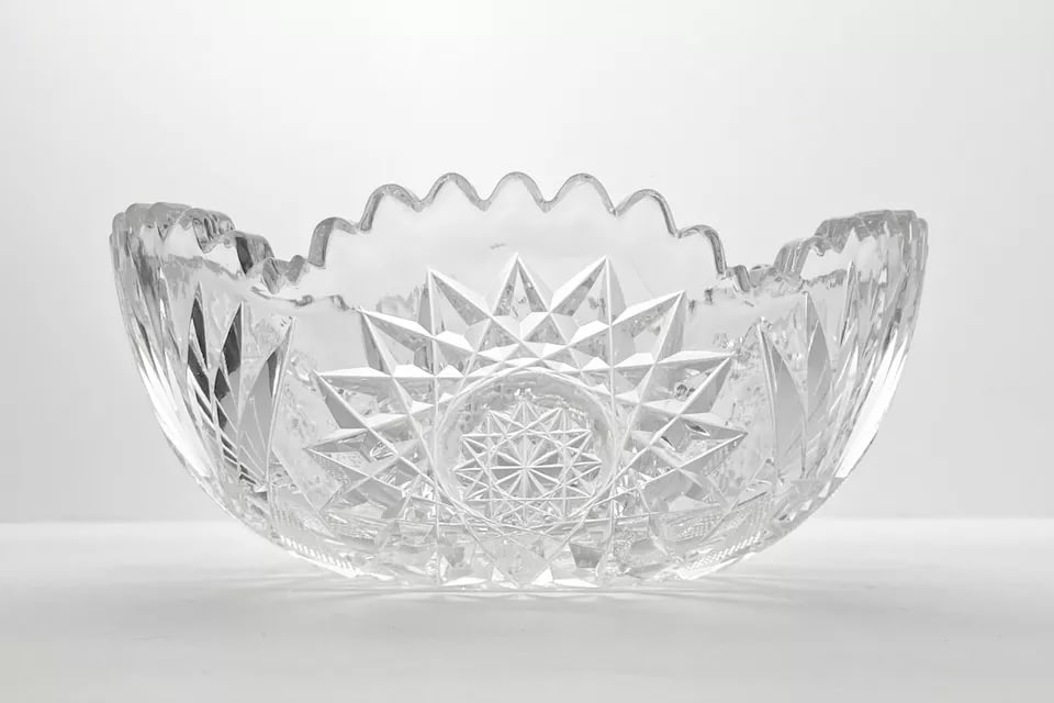 1940s 7-Piece American Brilliant Period Cut Crystal Dinnerware Serving Hostess Set - 10