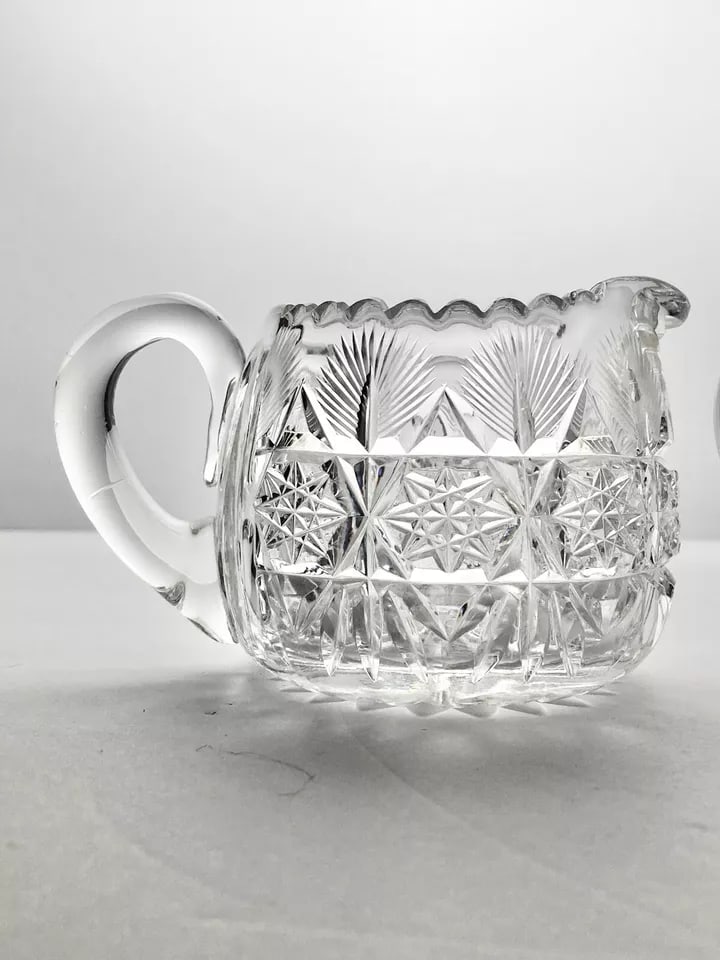 1940s 7-Piece American Brilliant Period Cut Crystal Dinnerware Serving Hostess Set - 2