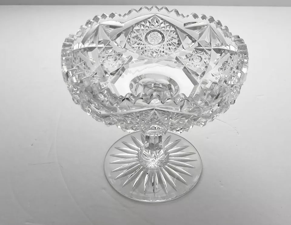 1940s 7-Piece American Brilliant Period Cut Crystal Dinnerware Serving Hostess Set - 6
