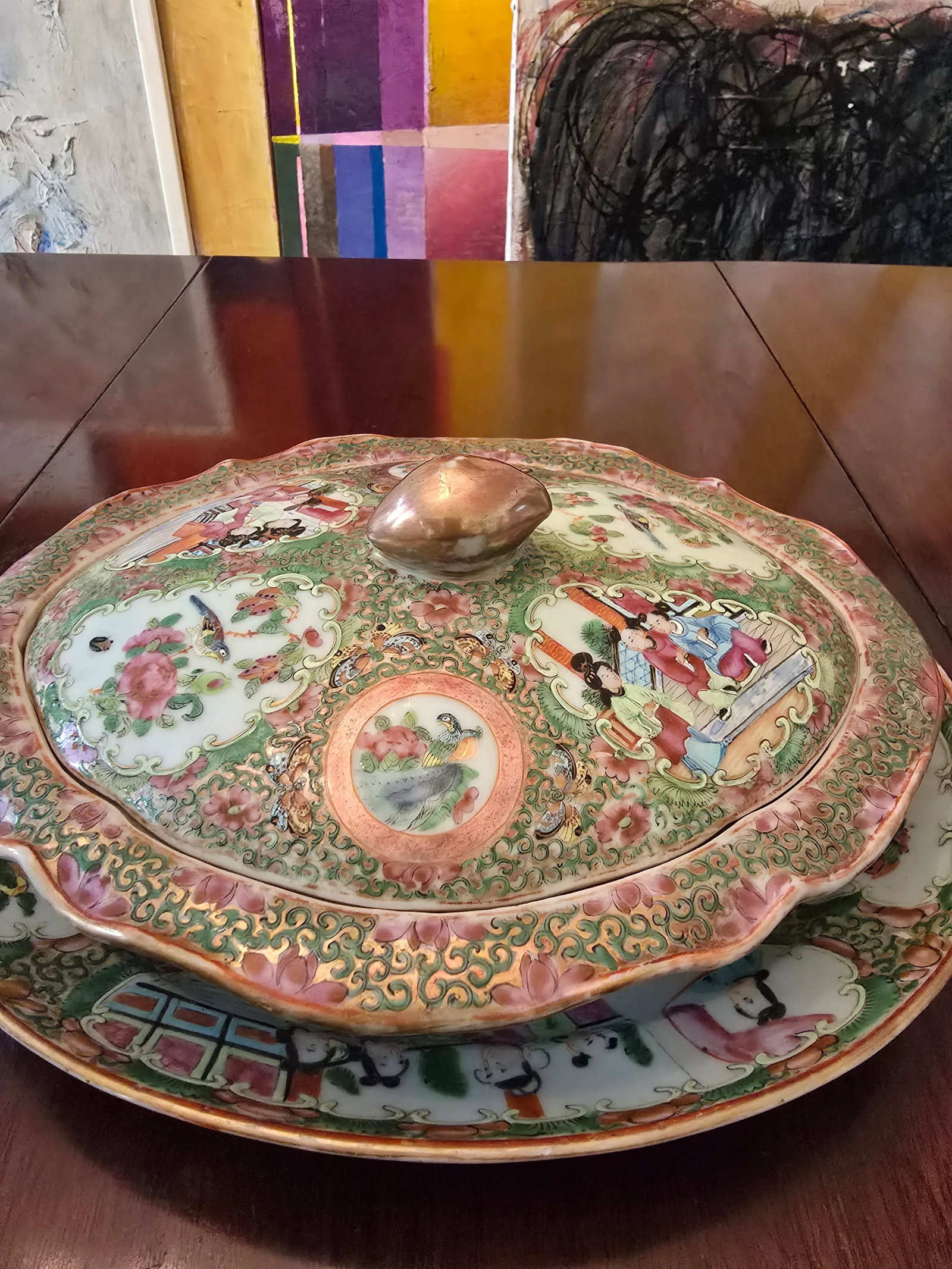Antique Chinese Porcelain Rose Medallion Tureen - 2