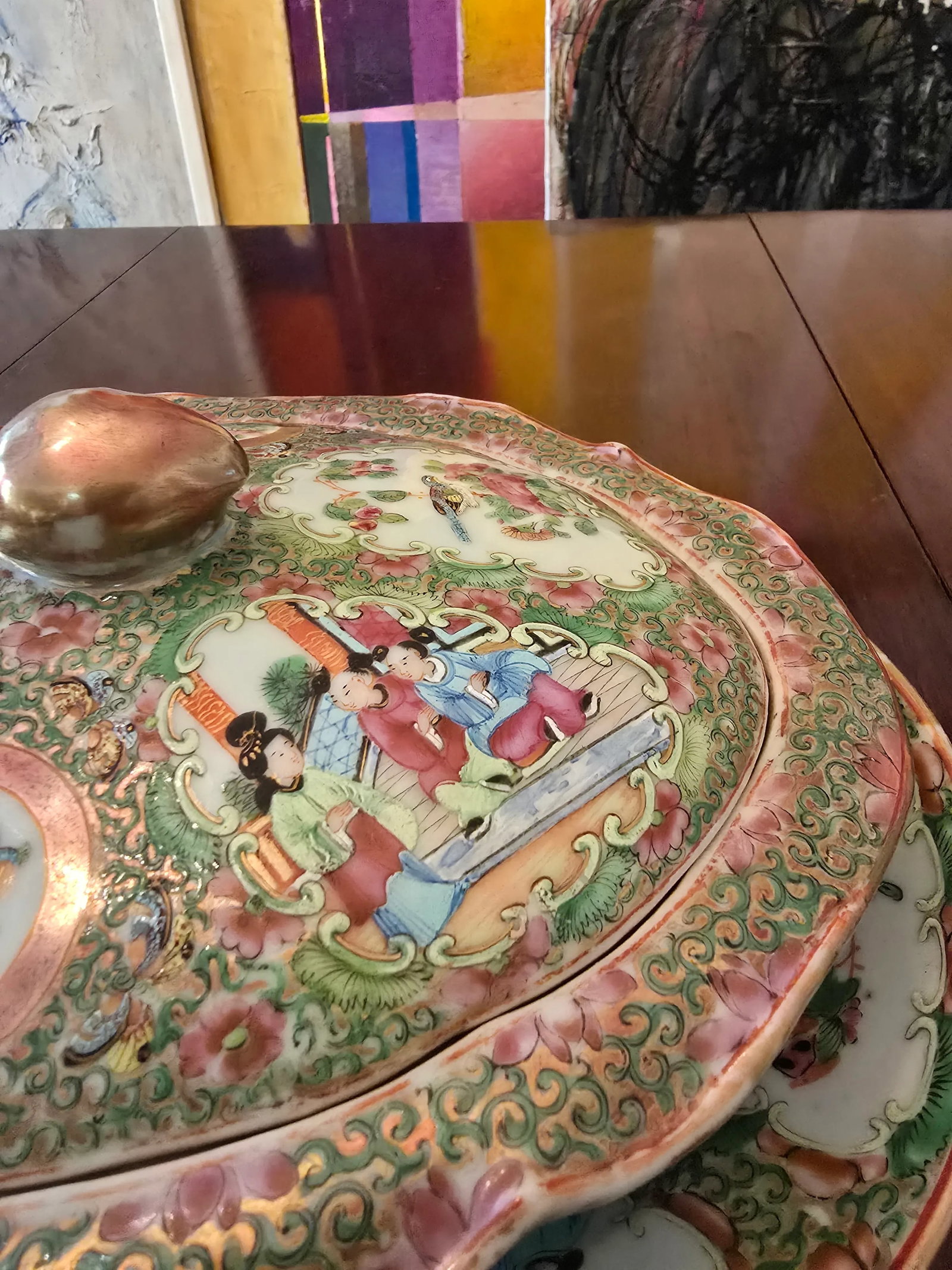 Antique Chinese Porcelain Rose Medallion Tureen - 3