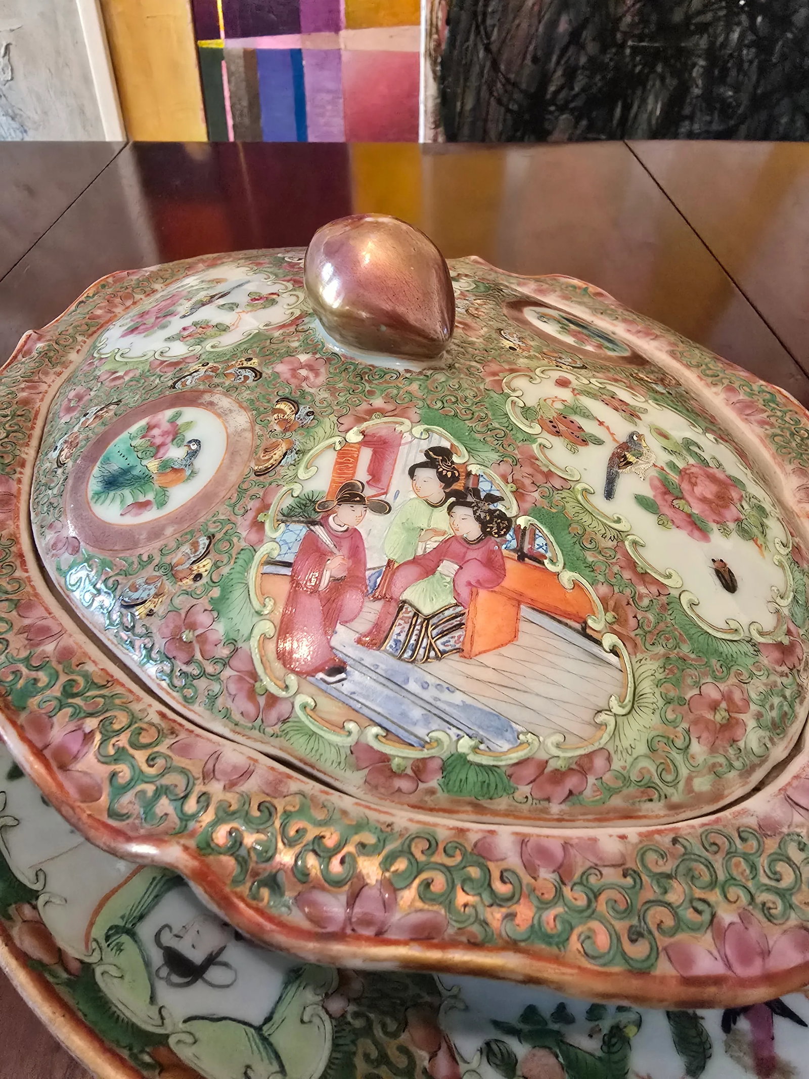 Antique Chinese Porcelain Rose Medallion Tureen - 4