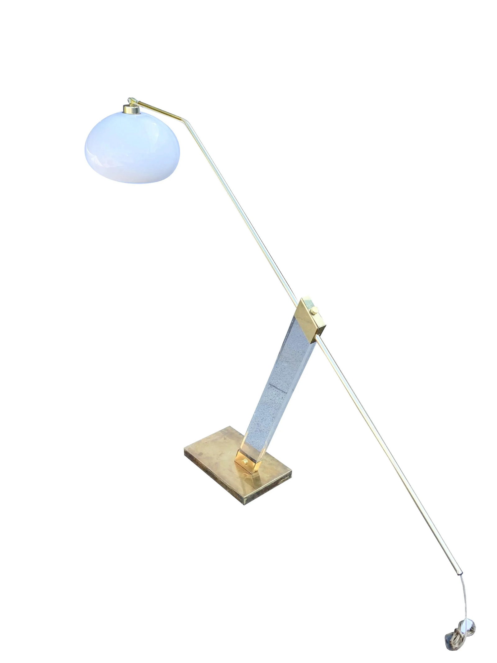 Mid 20th Century Vintage Brass and Lucite Floor Lamp - 3