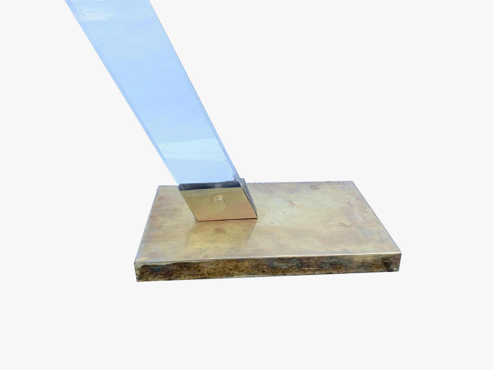 Mid 20th Century Vintage Brass and Lucite Floor Lamp - 5