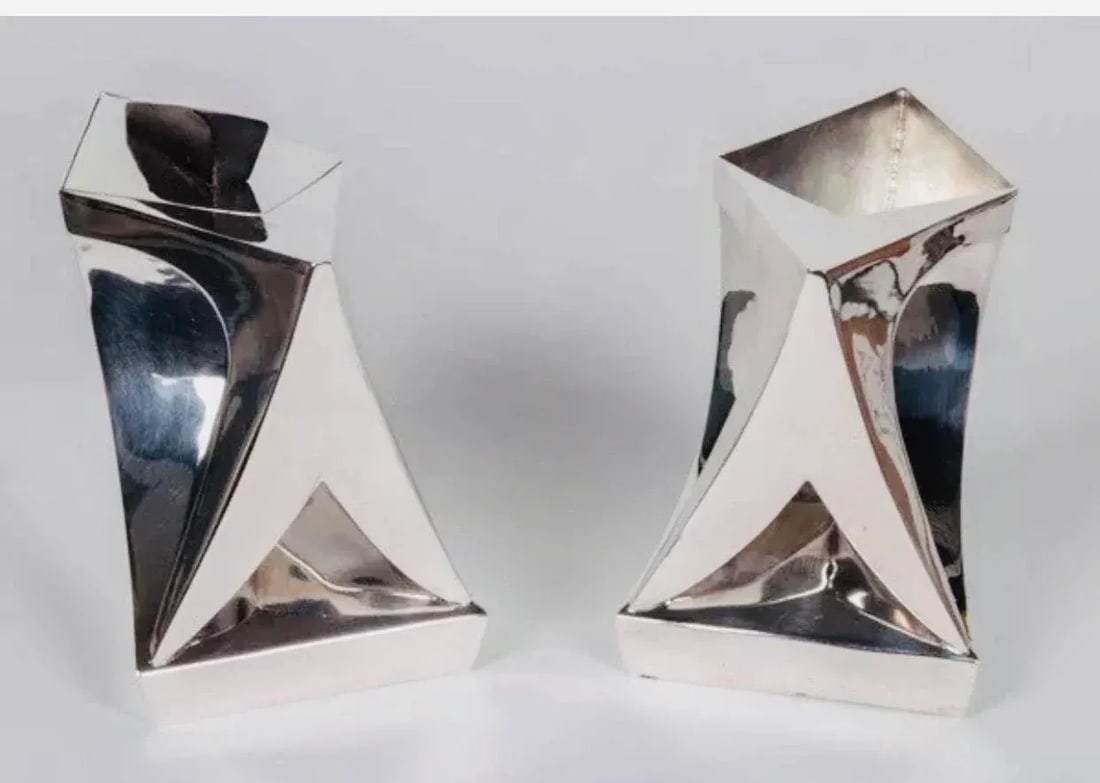 Vintage Antonio Pineda Vintage Mexican Mid-Century Modern Sterling Silver Creamer and Sugar - a Pair - 12