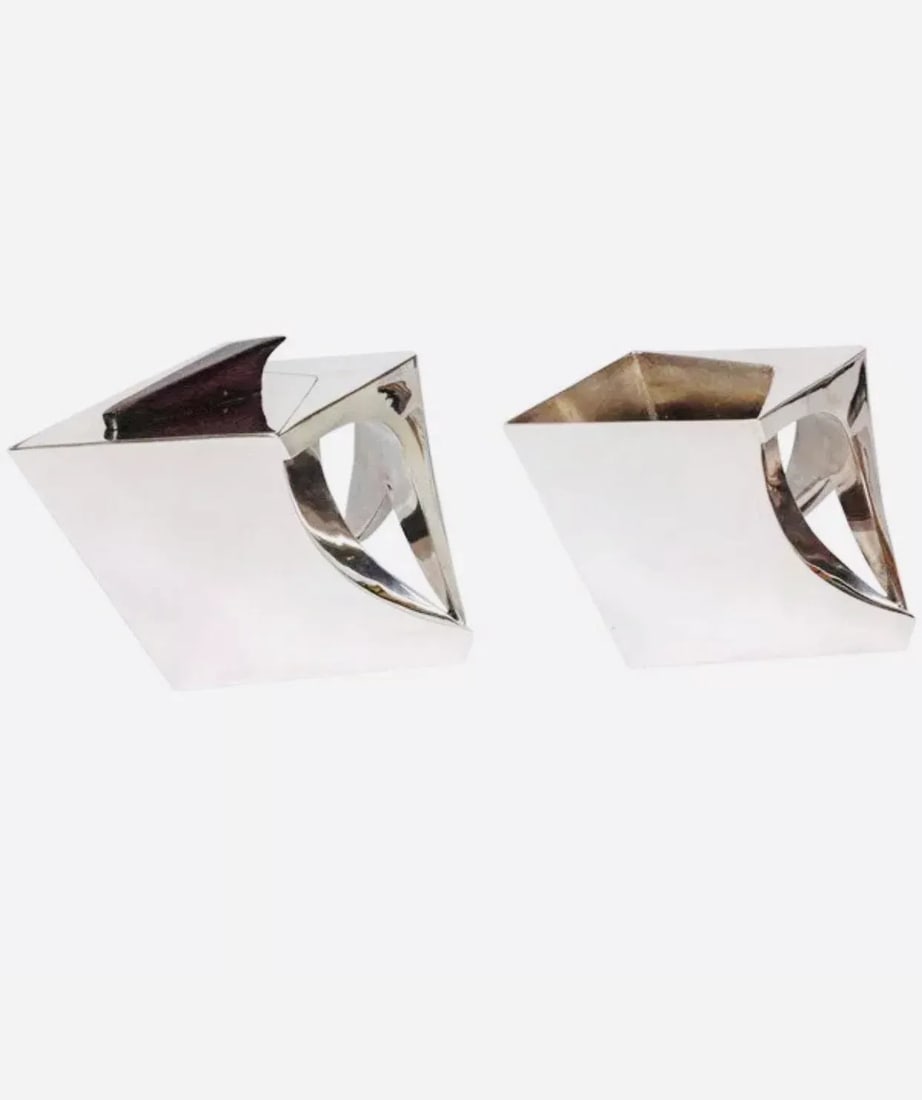 Vintage Antonio Pineda Vintage Mexican Mid-Century Modern Sterling Silver Creamer and Sugar - a Pair - 2