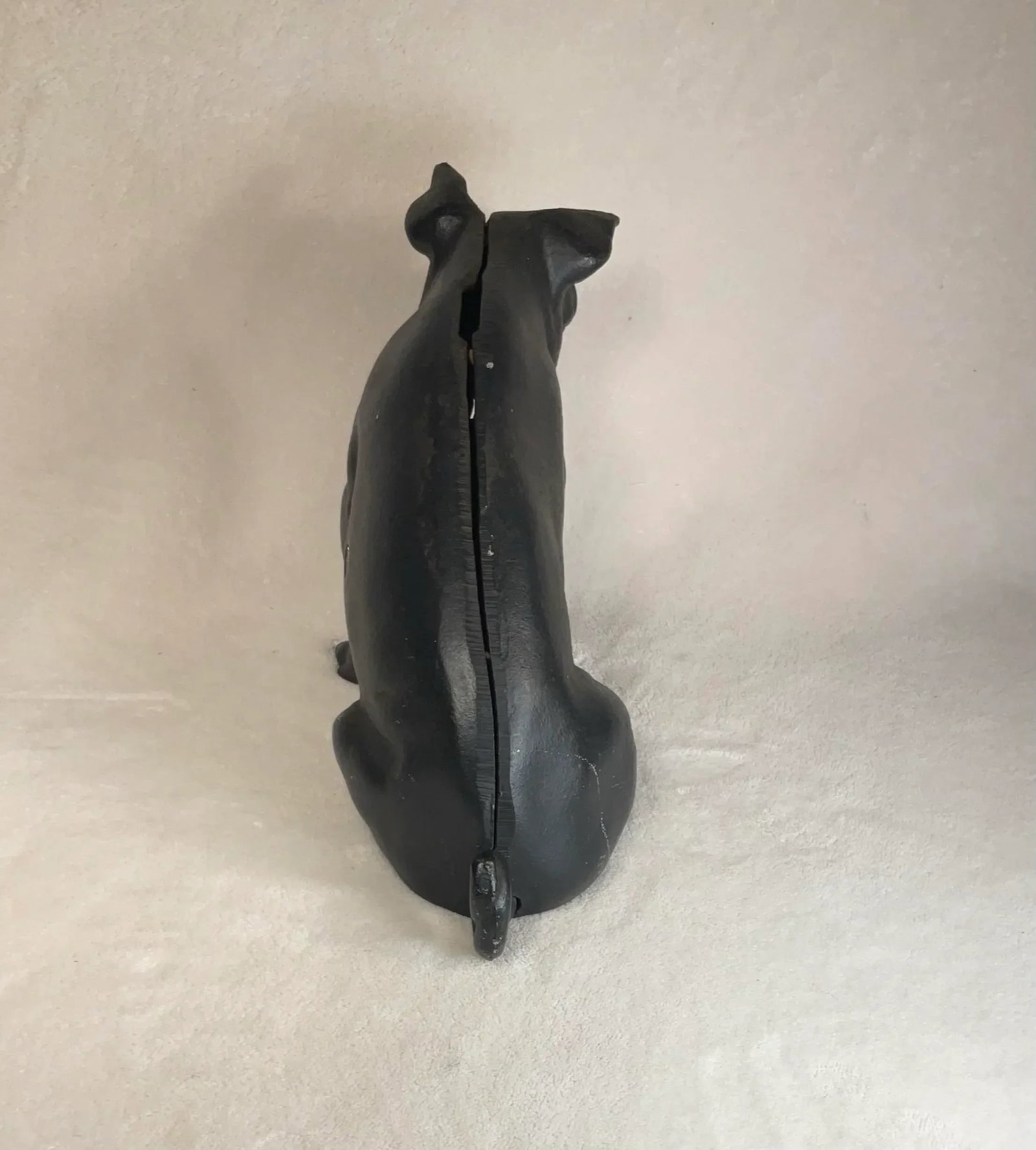 Large Vintage Antique 19th Century Black Cast Iron Piggy Bank Money Box Animal Sculpture- 1800s - 4