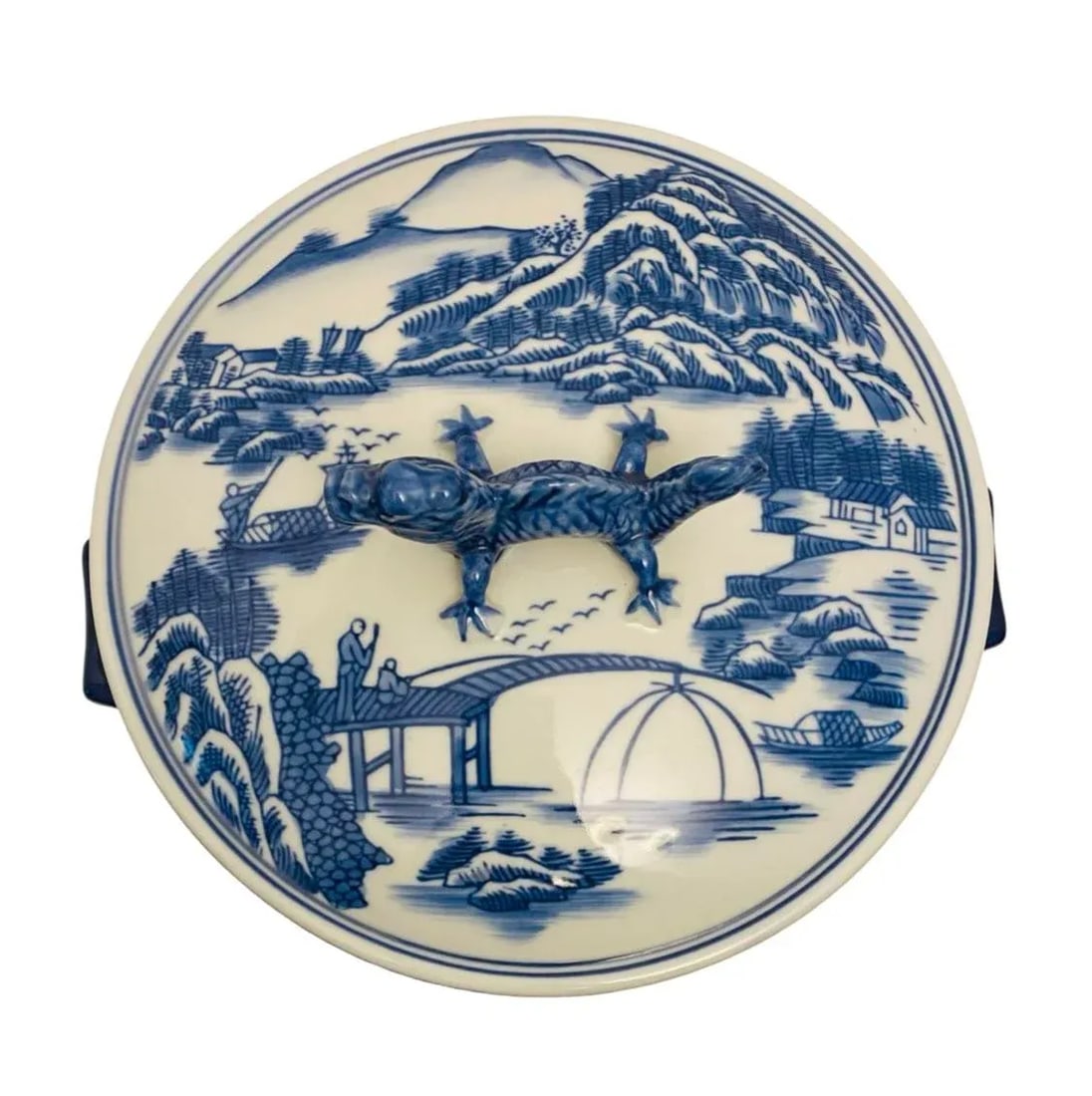 Late 20th Century Bombay Blue Willow Porcelain Lunch Box Chinese Dragon 4 Piece Stacking Dish - 5