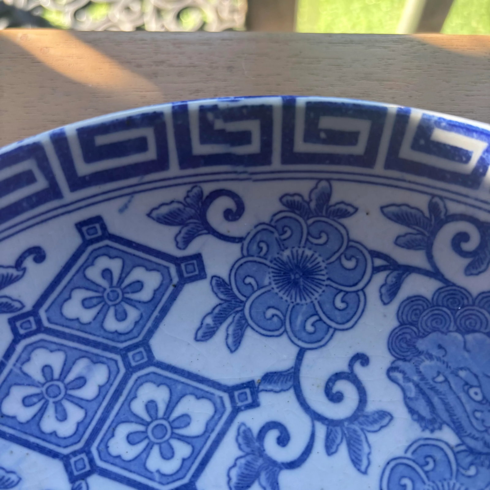 Antique Japanese Imari Ware Porcelain Blue and White Hand Painted Charger Platter, Meiji Period (186 - 11